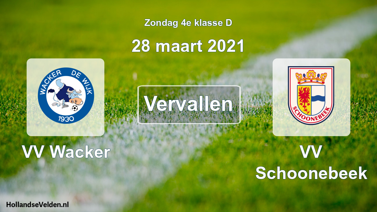 Scheduled Match: VV Wacker - VV Schoonebeek (28 March 2021)