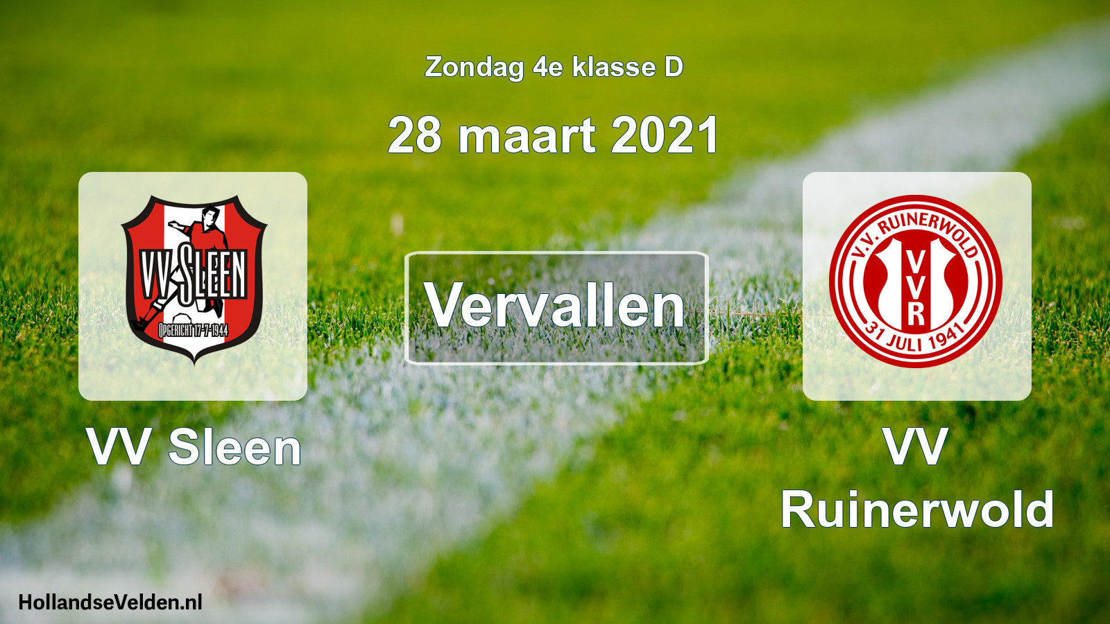 Scheduled Match: VV Sleen - VV Ruinerwold (28 March 2021)