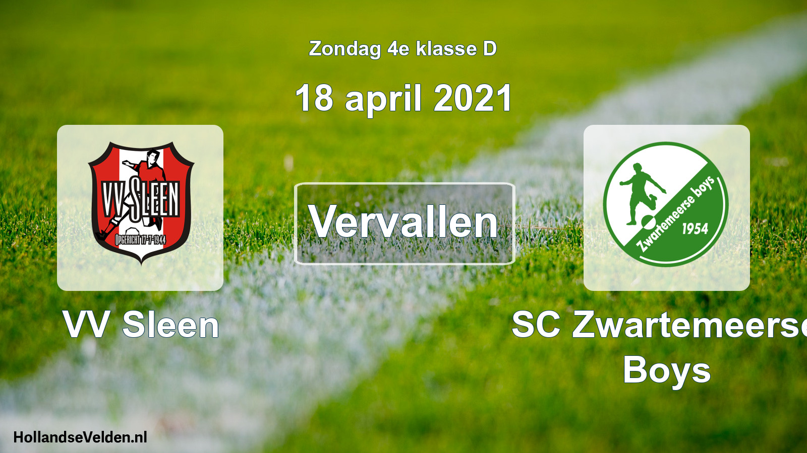 Scheduled Match: VV Sleen - SC Zwartemeerse Boys (18 April 2021)