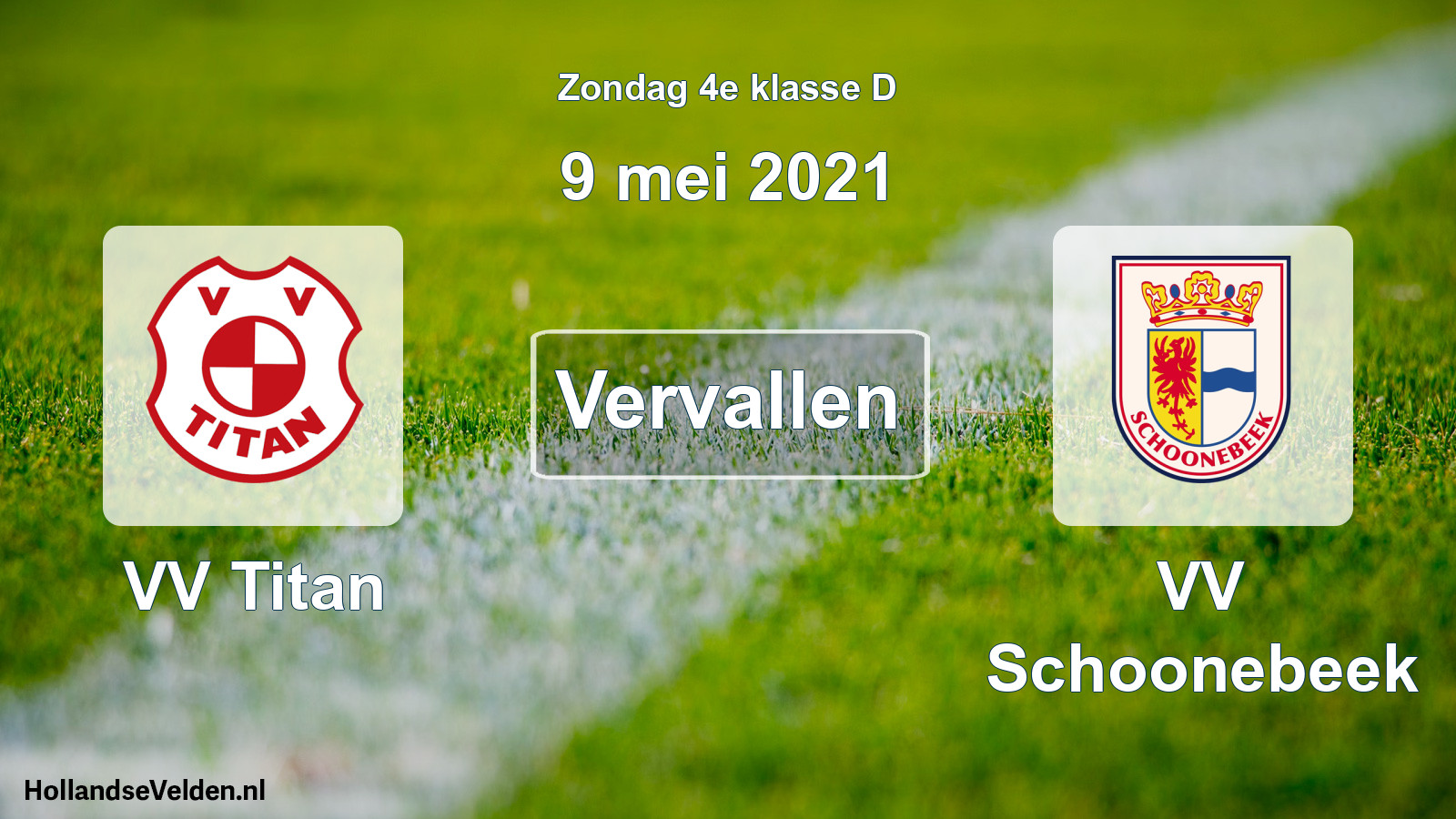 Scheduled Match: VV Titan - VV Schoonebeek (9 May 2021)