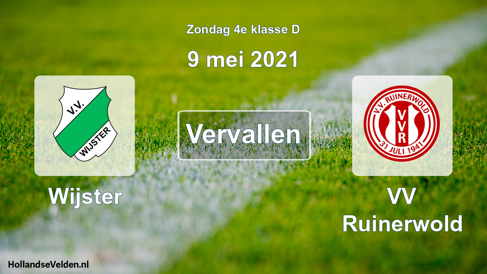 Scheduled Match: Wijster - VV Ruinerwold (9 May 2021)
