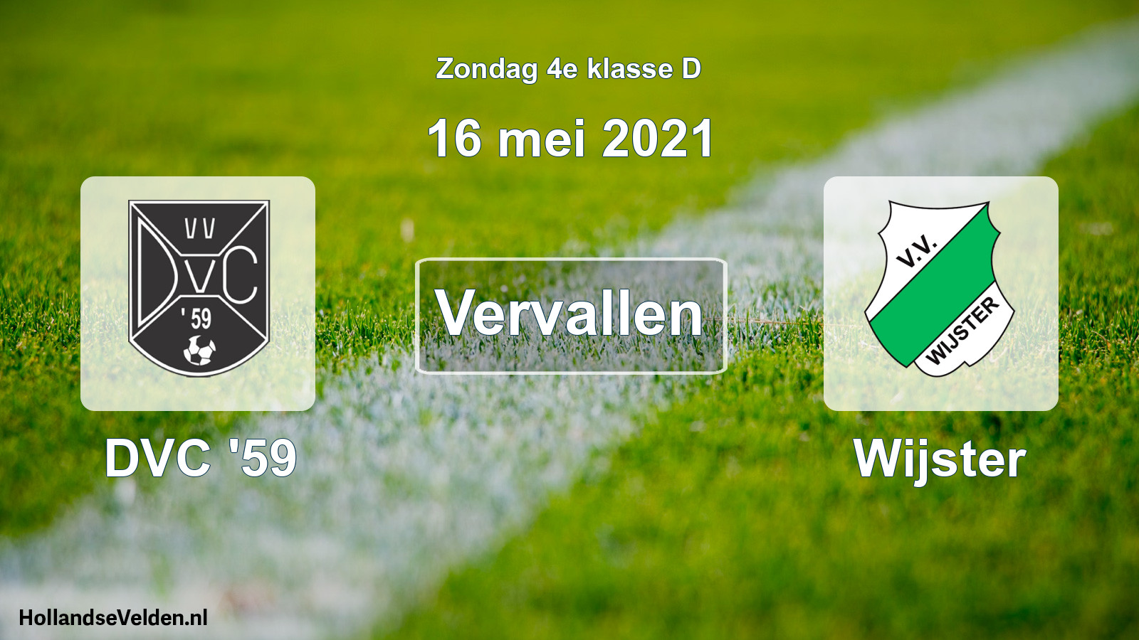 Scheduled Match: DVC '59 - Wijster (16 May 2021)