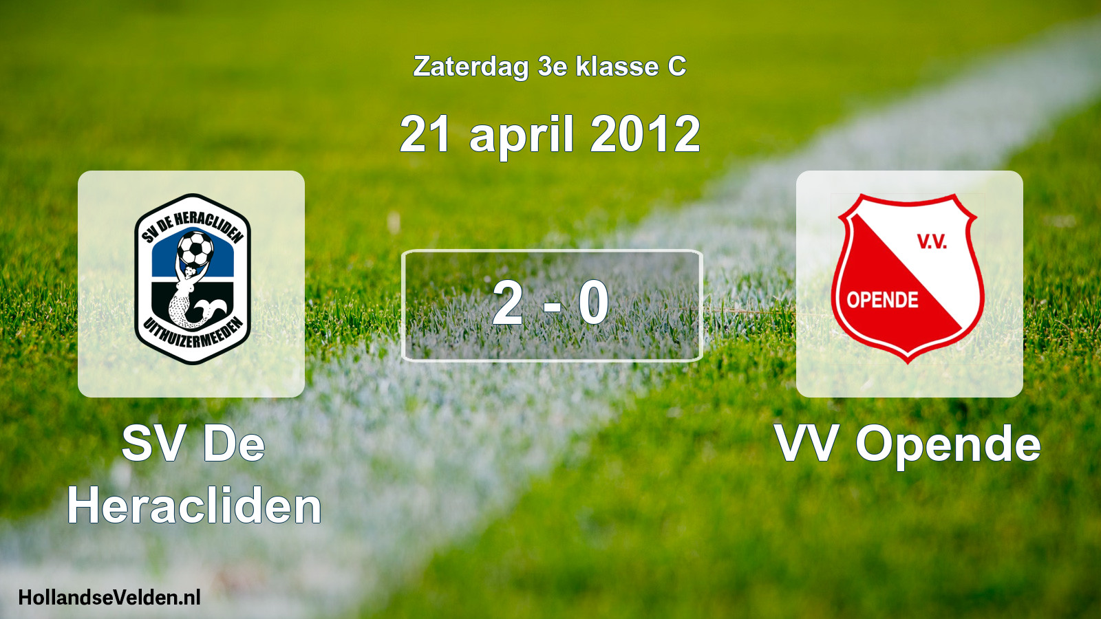 Total number of matches played: SV De Heracliden - VV Opende 2 - 0 (21 April 2012)