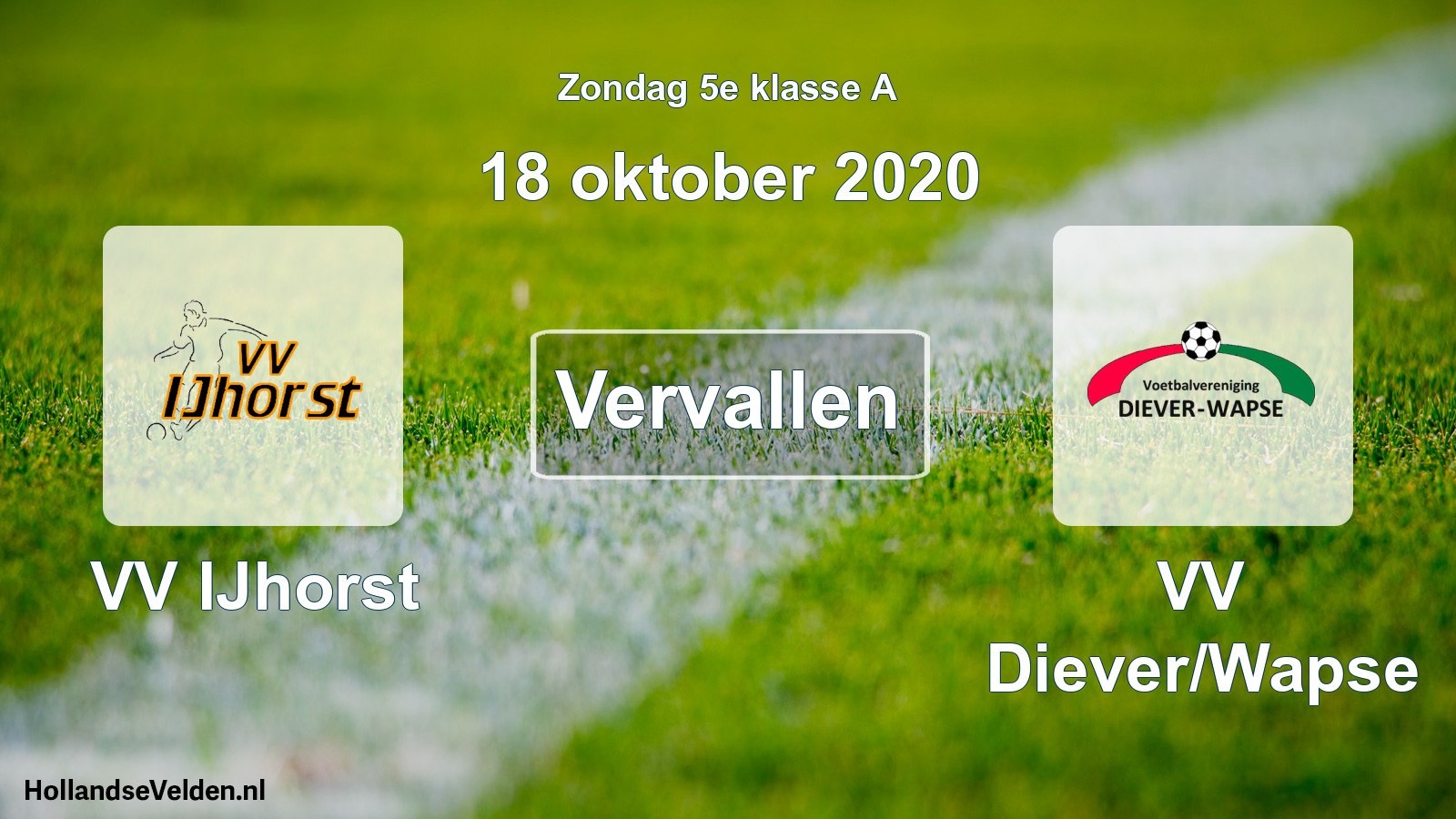 Scheduled Match: VV IJhorst - VV Diever/Wapse (18 October 2020)
