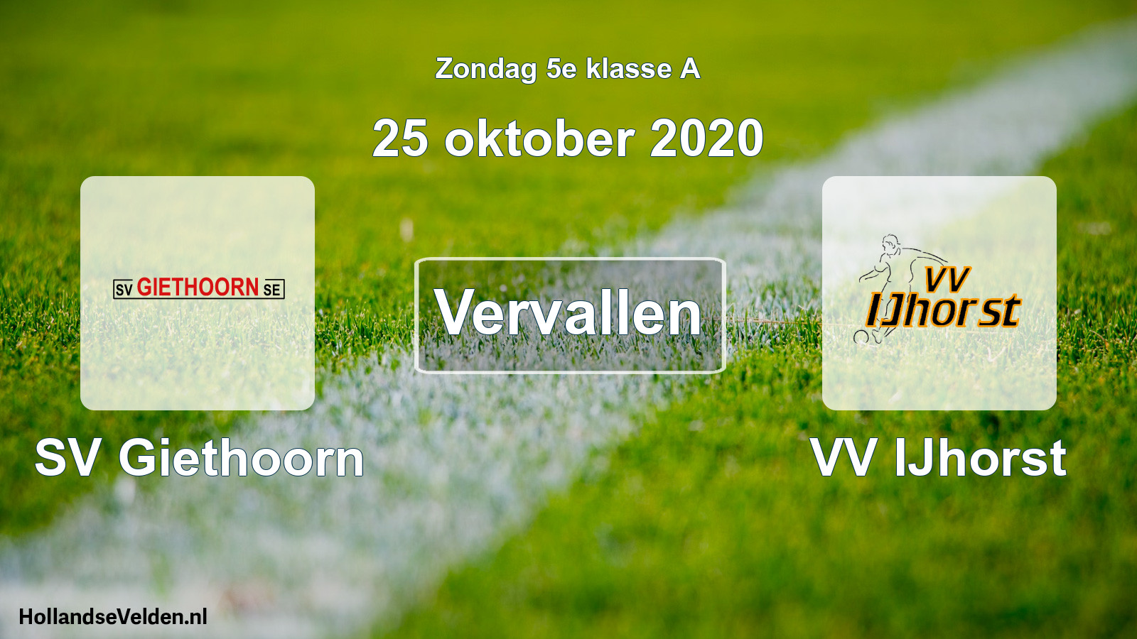 Scheduled Match: SV Giethoorn - VV IJhorst (25 October 2020)