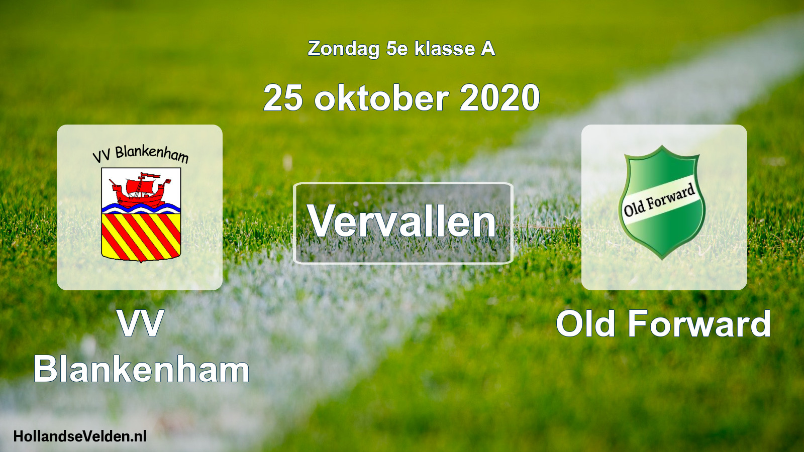 Scheduled Match: VV Blankenham - Old Forward (25 October 2020)