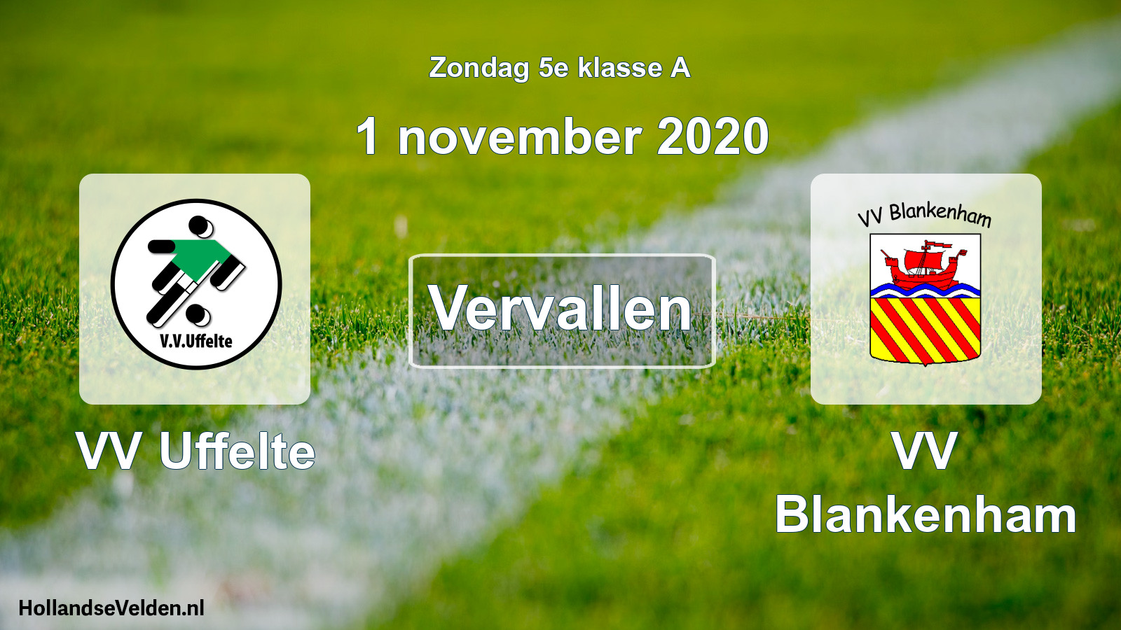Scheduled Match: VV Uffelte - VV Blankenham (1 November 2020)