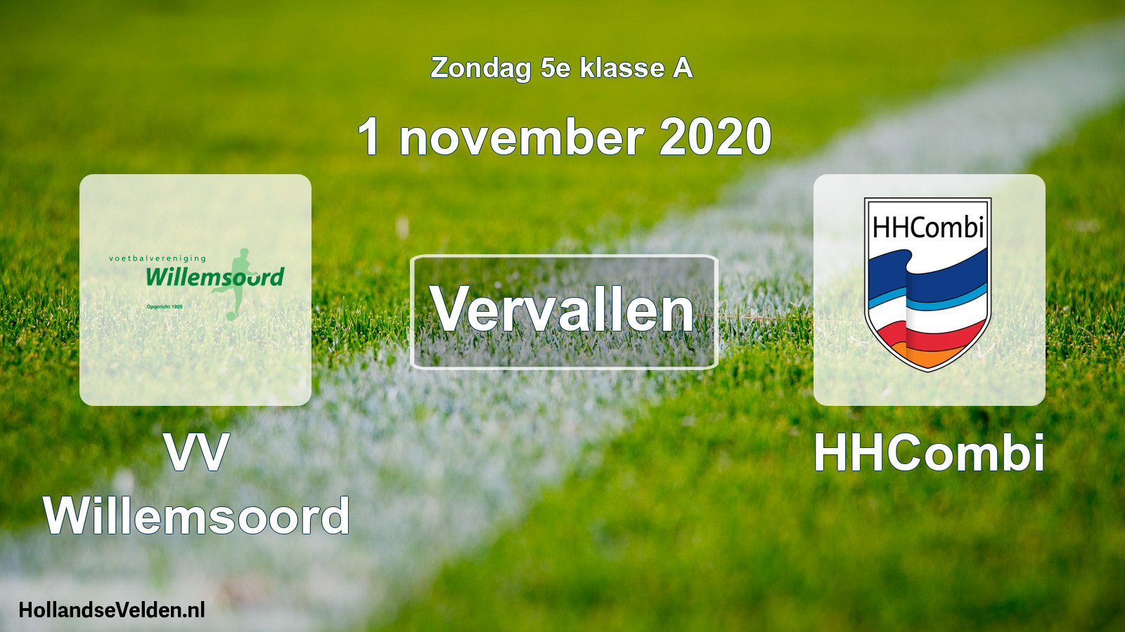 Scheduled Match: VV Willemsoord - HHCombi (1 November 2020)