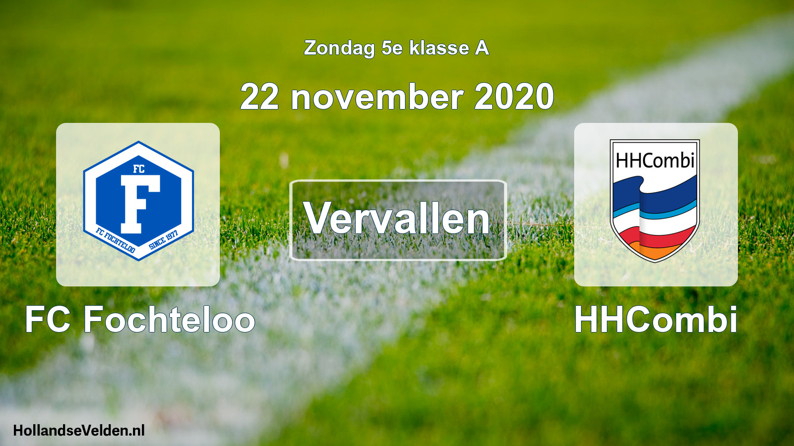 Scheduled Match: FC Fochteloo - HHCombi (22 November 2020)