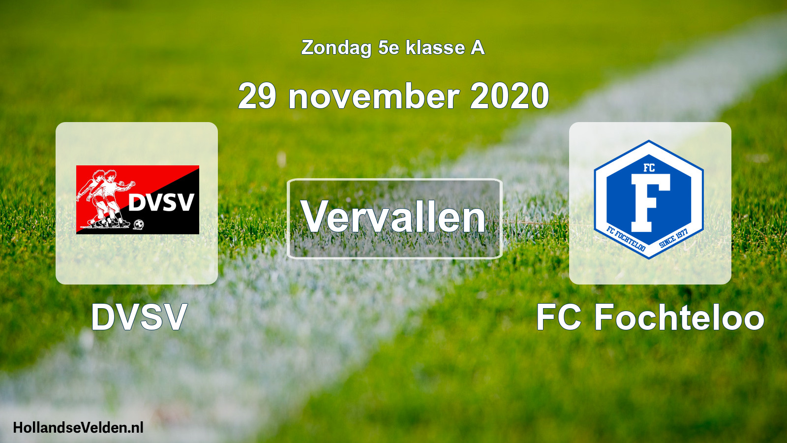 Scheduled Match: DVSV - FC Fochteloo (29 November 2020)