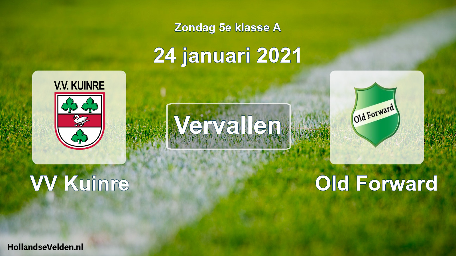 Scheduled Match: VV Kuinre - Old Forward (24 January 2021)