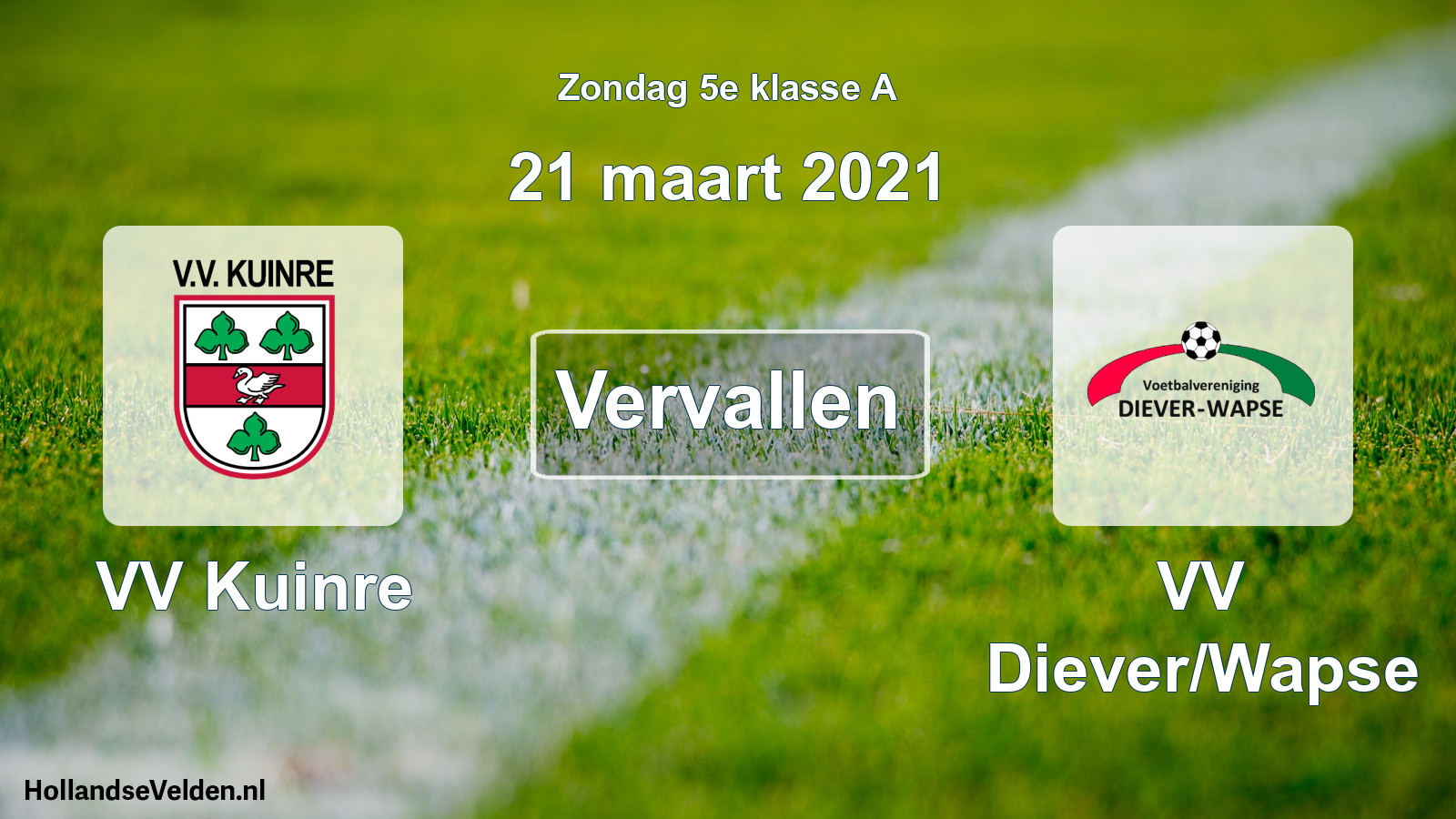 Scheduled Match: VV Kuinre - VV Diever/Wapse (21 March 2021)