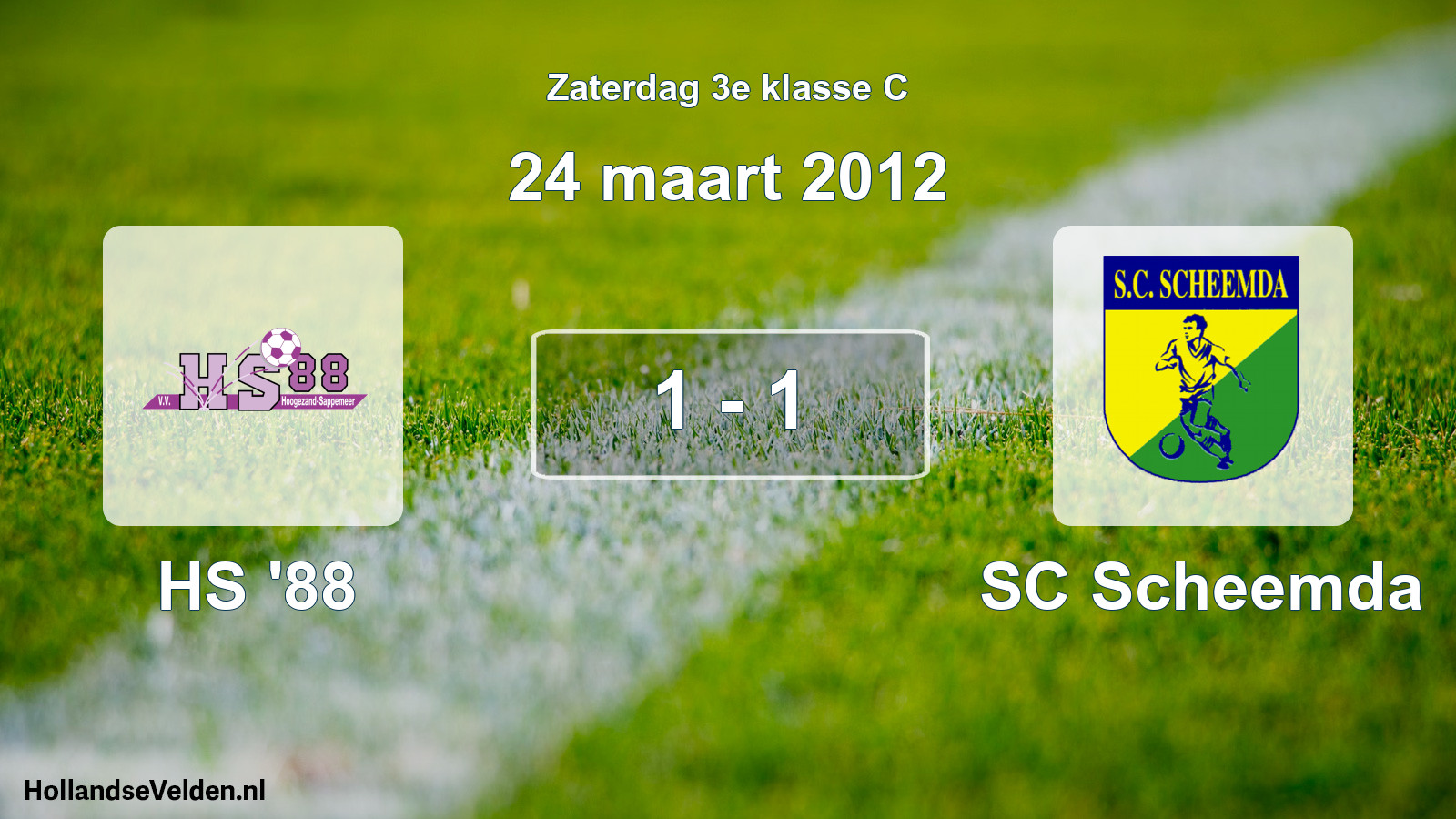 Total number of matches played: HS '88 - SC Scheemda 1 - 1 (24 March 2012)