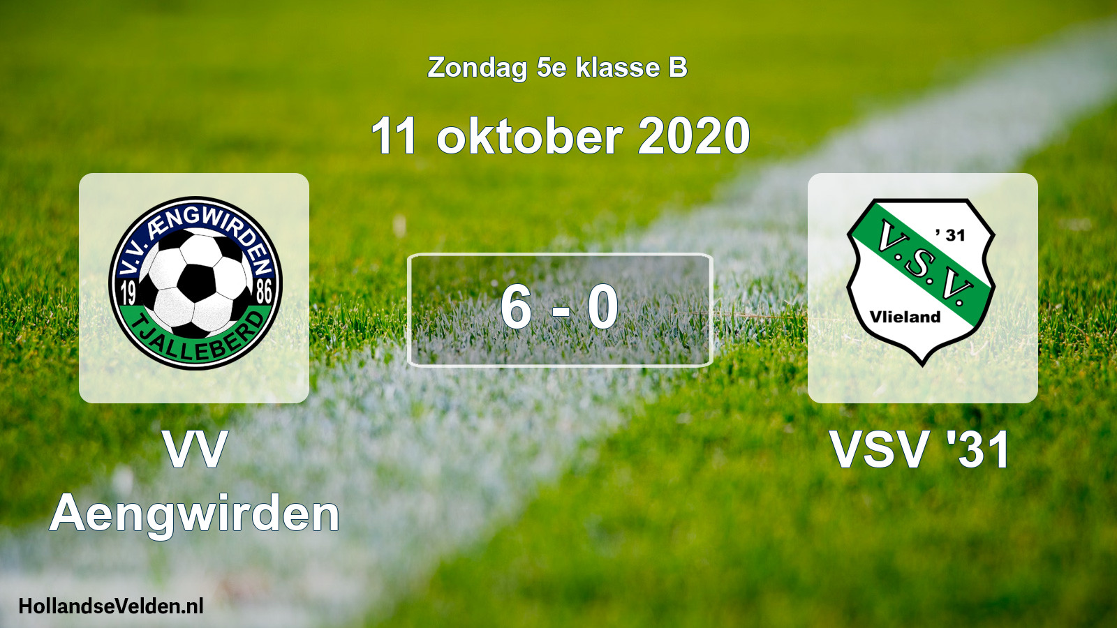 Total number of matches played: VV Aengwirden - VSV '31 6 - 0 (11 October 2020)