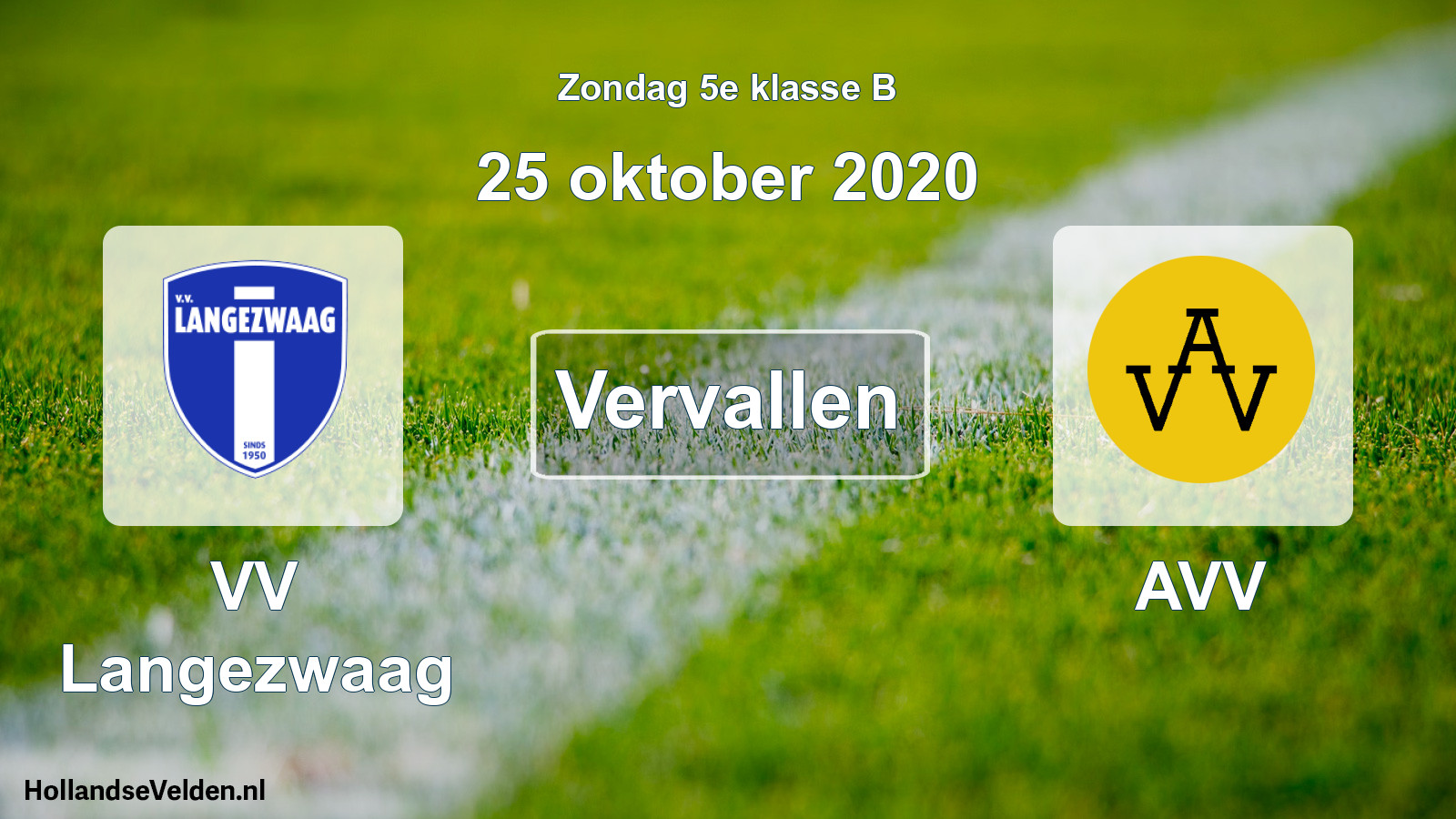 Scheduled Match: VV Langezwaag - AVV (25 October 2020)
