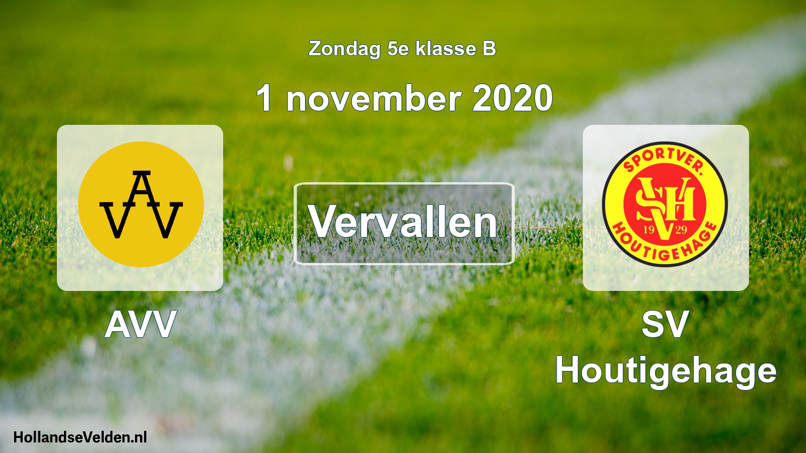 Scheduled Match: AVV - SV Houtigehage (1 November 2020)