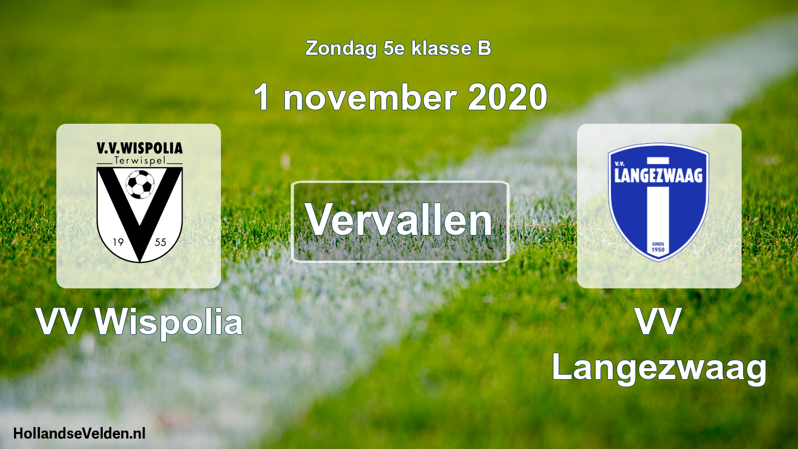 Scheduled Match: VV Wispolia - VV Langezwaag (1 November 2020)