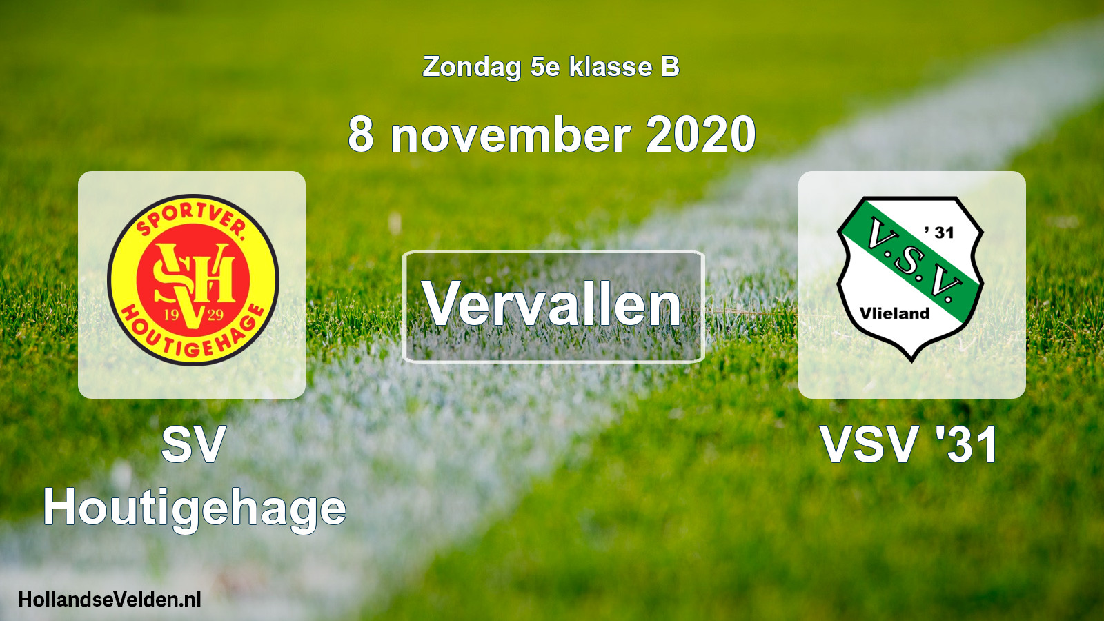 Scheduled Match: SV Houtigehage - VSV '31 (8 November 2020)