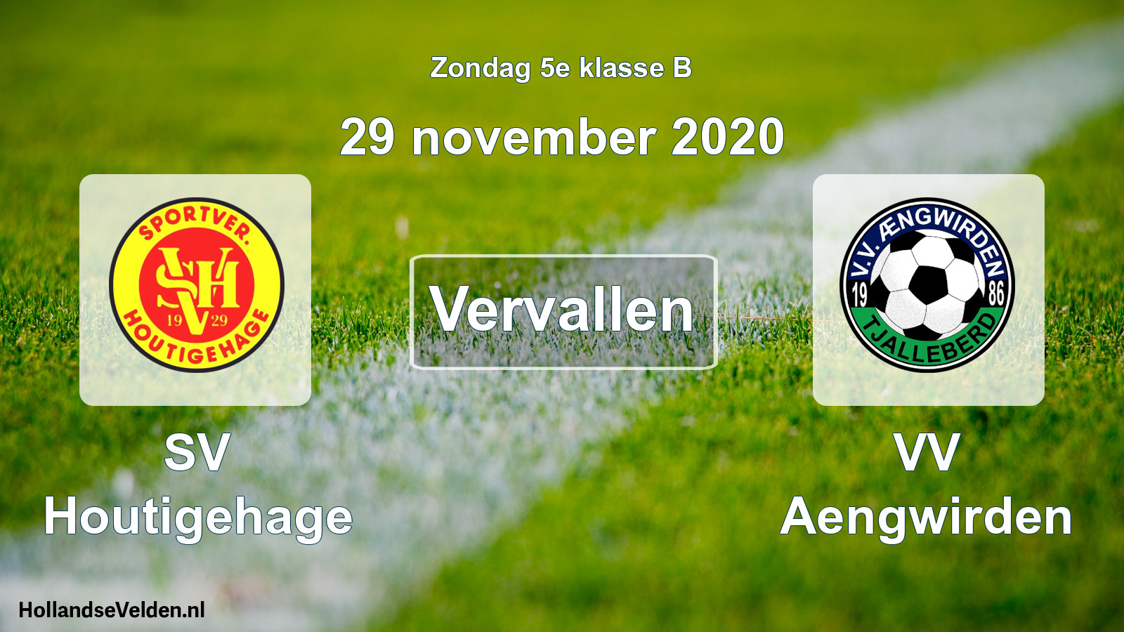 Scheduled Match: SV Houtigehage - VV Aengwirden (29 November 2020)