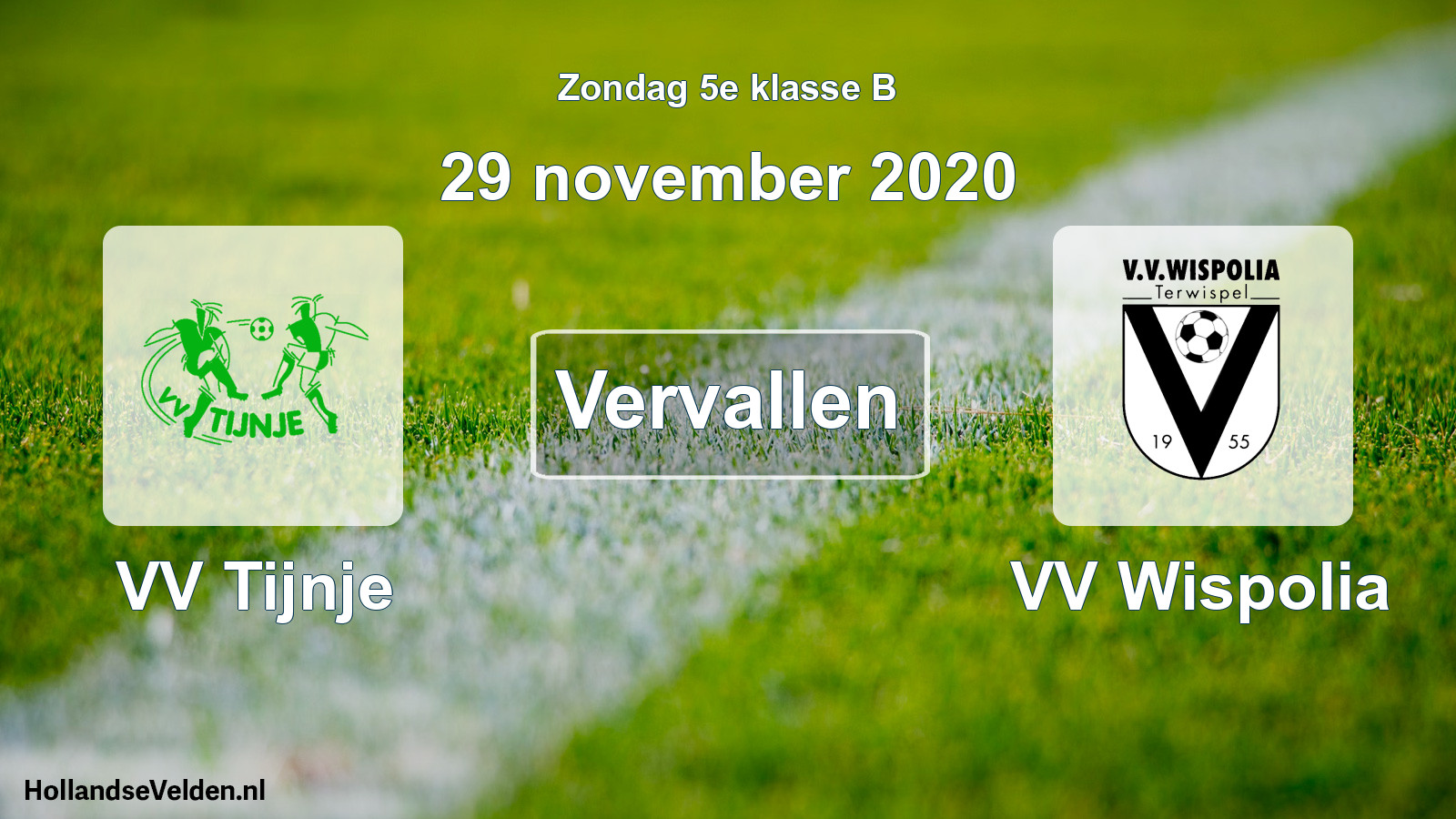 Scheduled Match: VV Tijnje - VV Wispolia (29 November 2020)