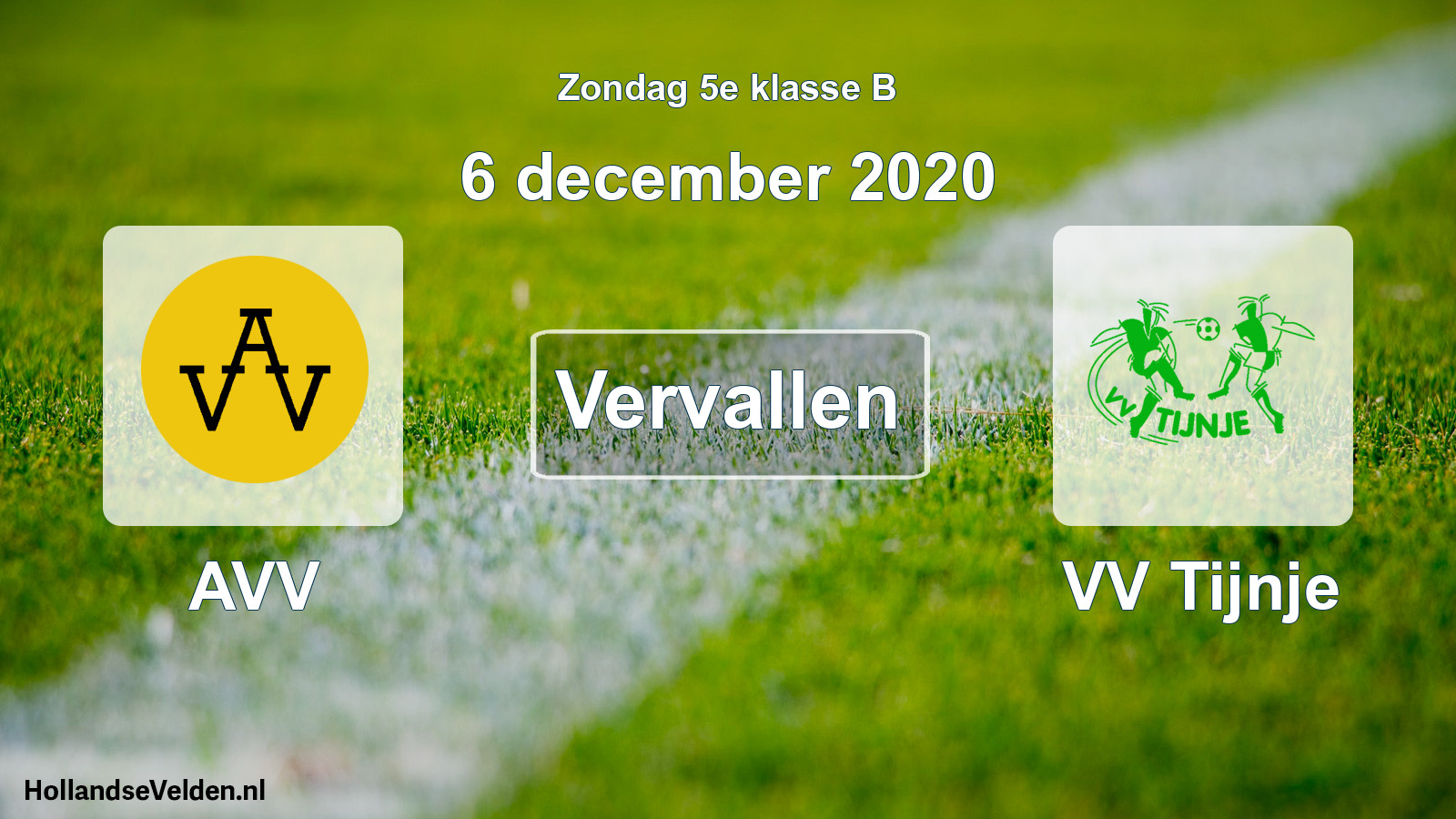 Scheduled Match: AVV - VV Tijnje (6 December 2020)