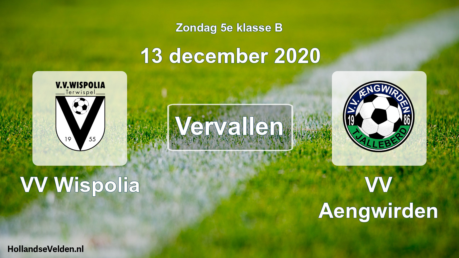 Scheduled Match: VV Wispolia - VV Aengwirden (13 December 2020)