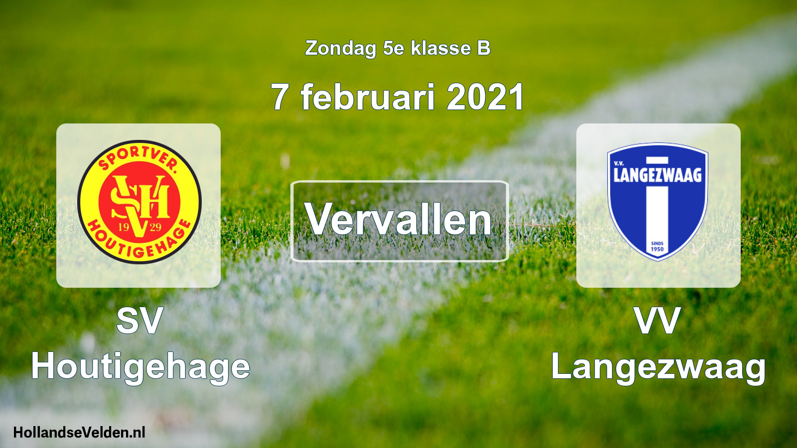 Scheduled Match: SV Houtigehage - VV Langezwaag (7 February 2021)