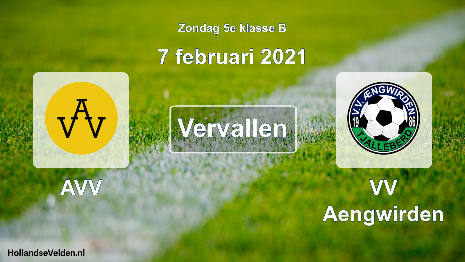 Scheduled Match: AVV - VV Aengwirden (7 February 2021)