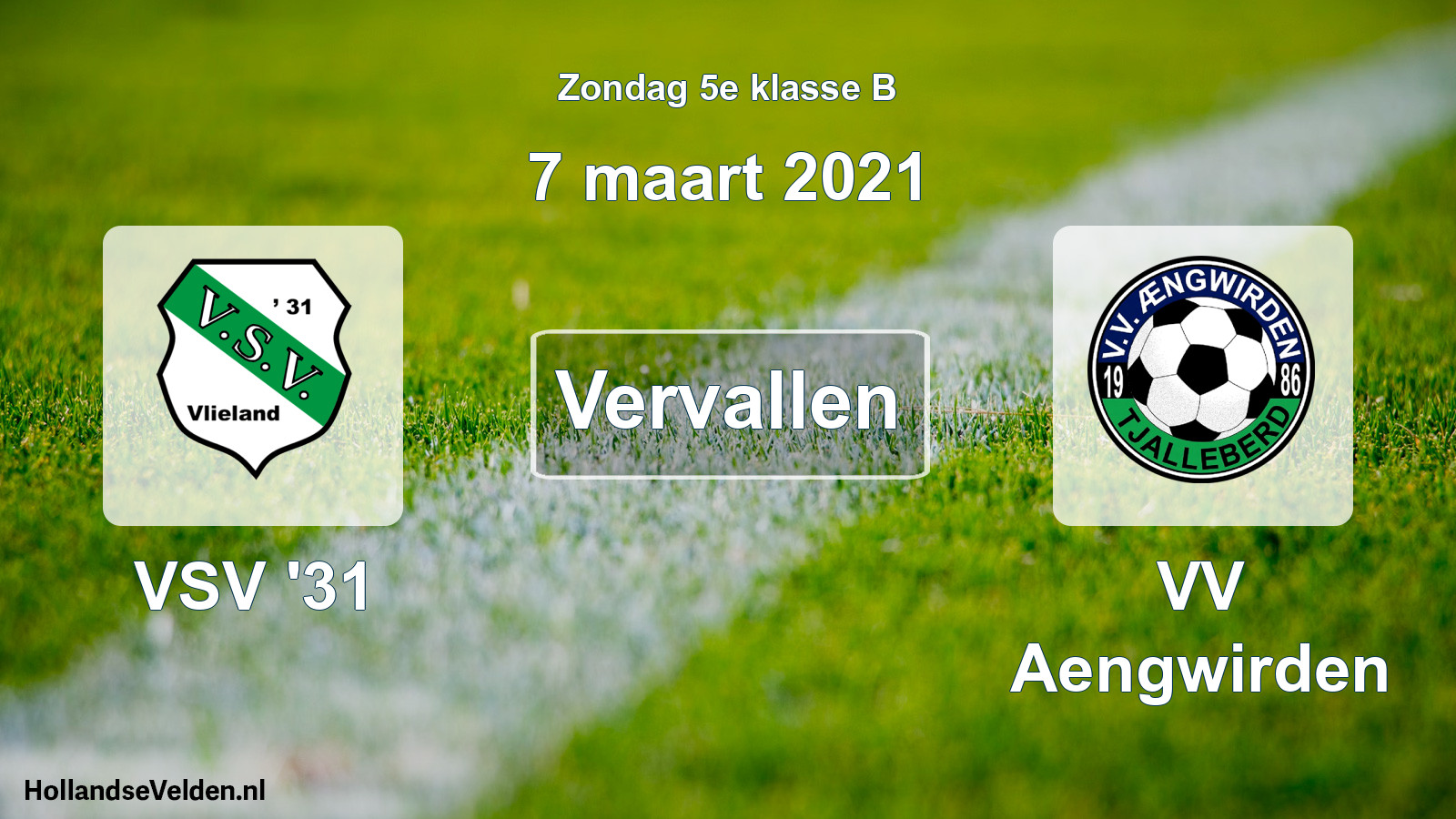 Scheduled Match: VSV '31 - VV Aengwirden (7 March 2021)