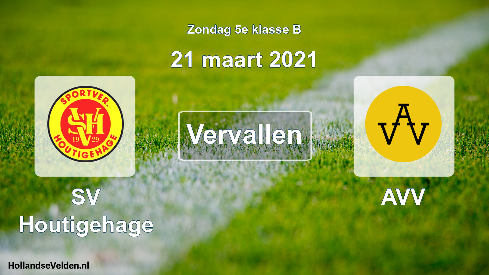 Scheduled Match: SV Houtigehage - AVV (21 March 2021)