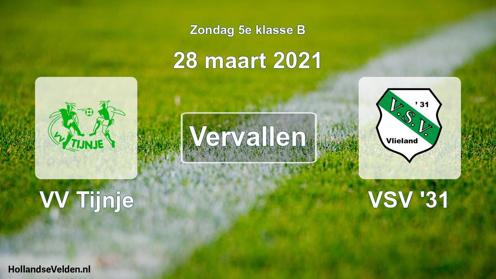 Scheduled Match: VV Tijnje - VSV '31 (28 March 2021)