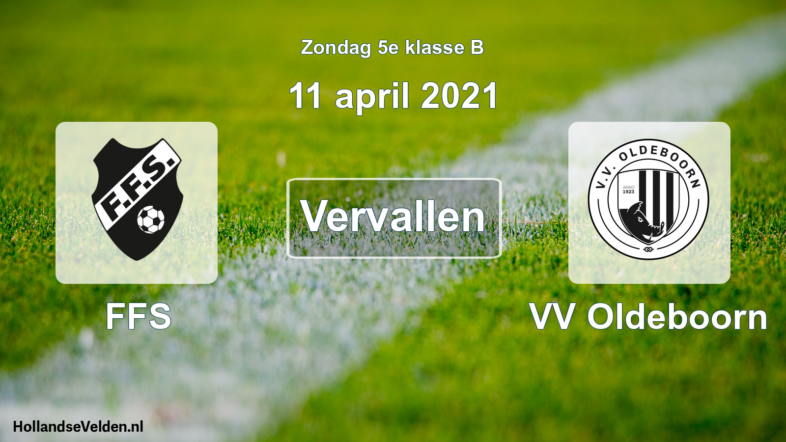 Scheduled Match: FFS - VV Oldeboorn (11 April 2021)