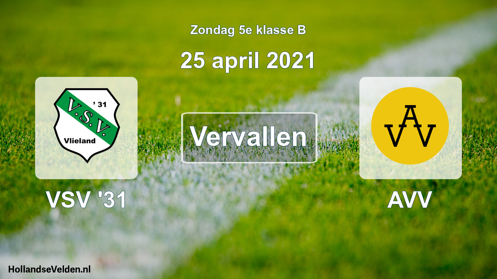Scheduled Match: VSV '31 - AVV (25 April 2021)