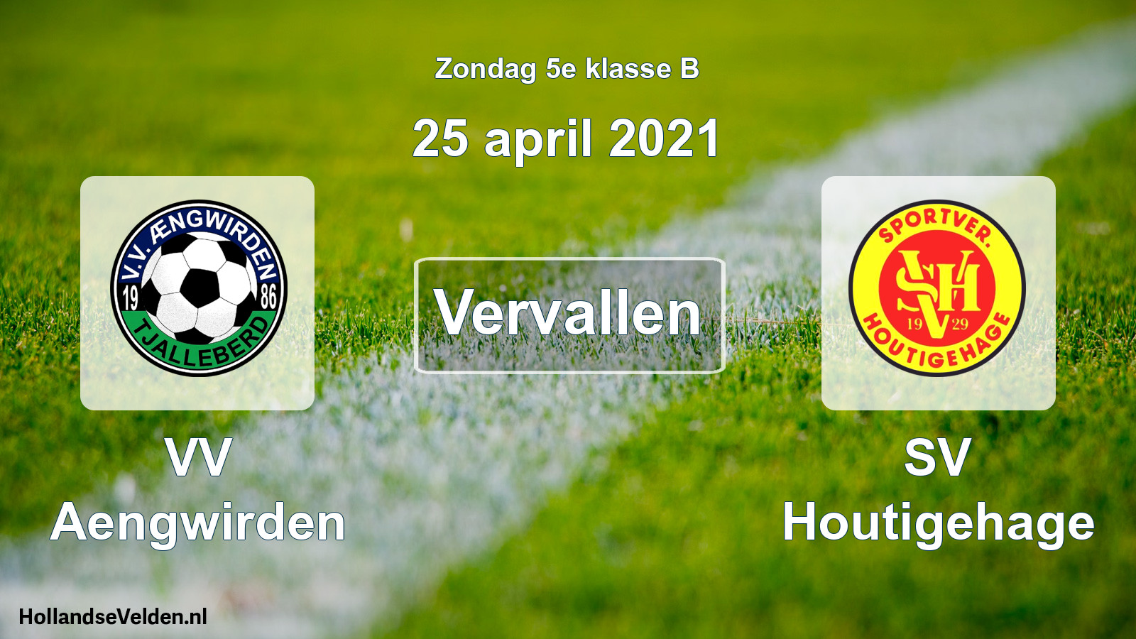 Scheduled Match: VV Aengwirden - SV Houtigehage (25 April 2021)