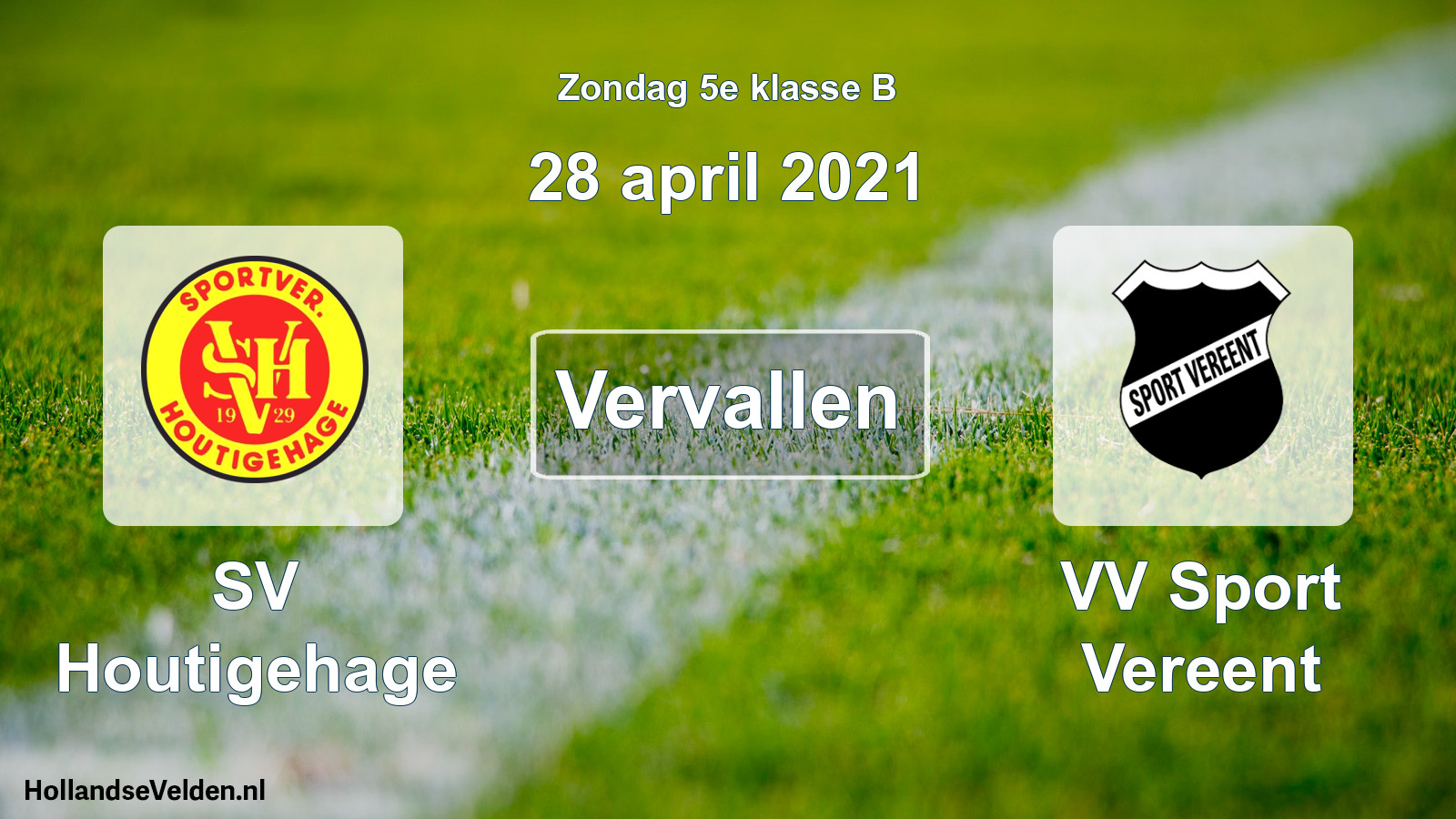 Scheduled Match: SV Houtigehage - VV Sport Vereent (28 April 2021)