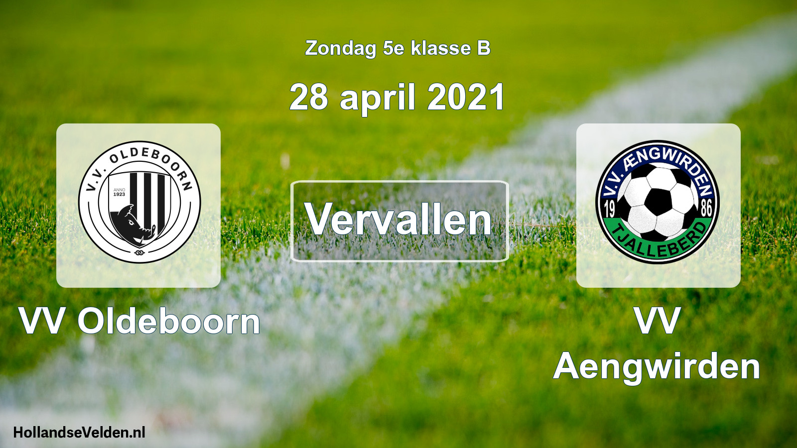 Scheduled Match: VV Oldeboorn - VV Aengwirden (28 April 2021)