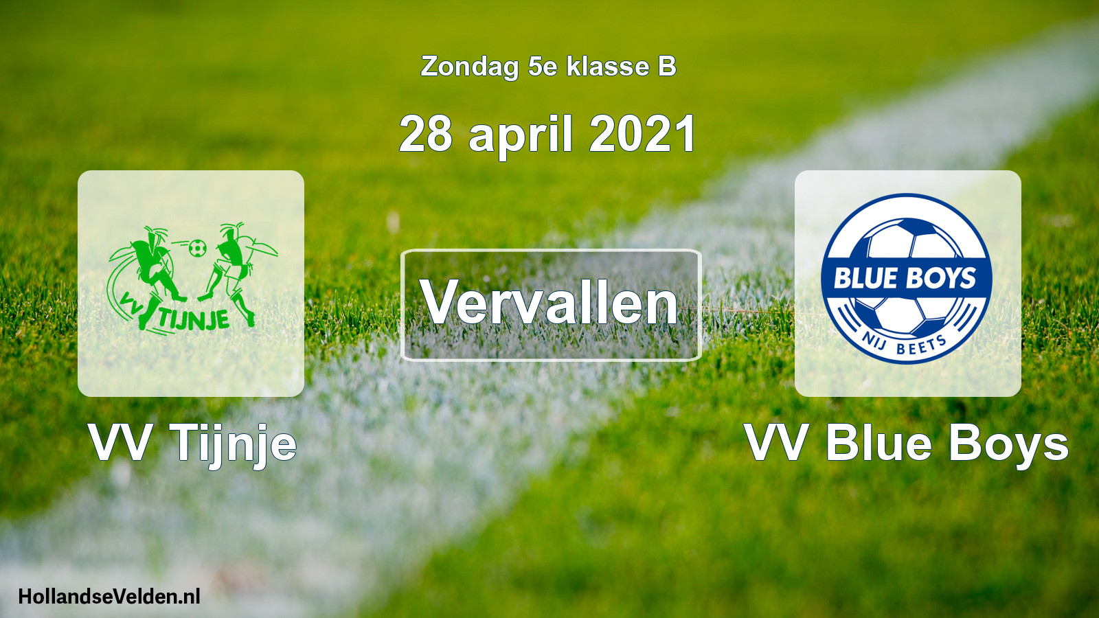 Scheduled Match: VV Tijnje - VV Blue Boys (28 April 2021)