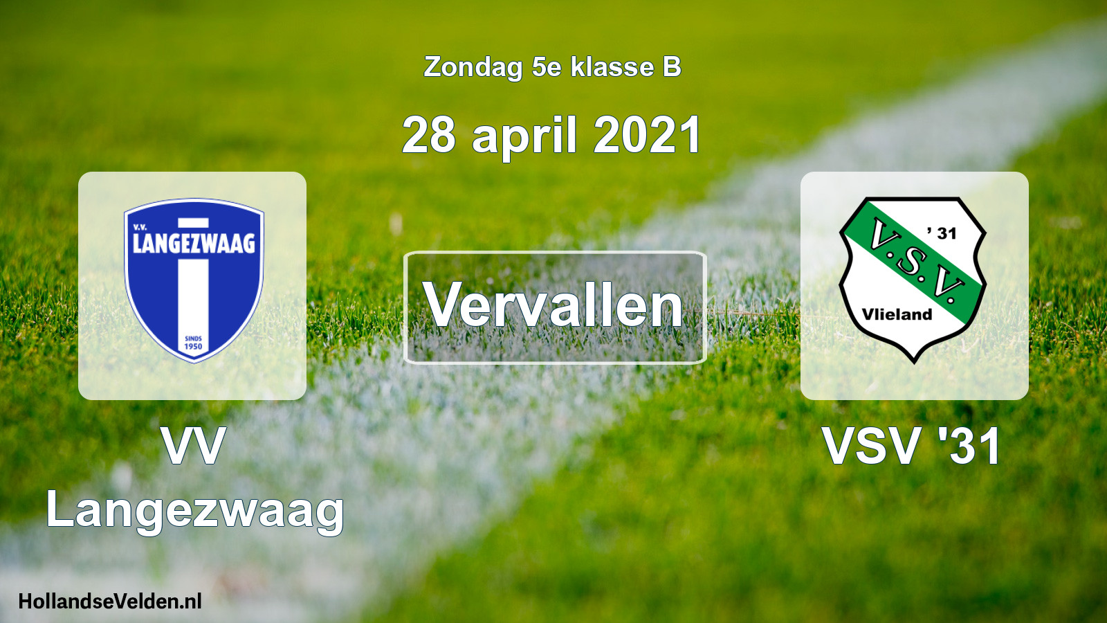 Scheduled Match: VV Langezwaag - VSV '31 (28 April 2021)