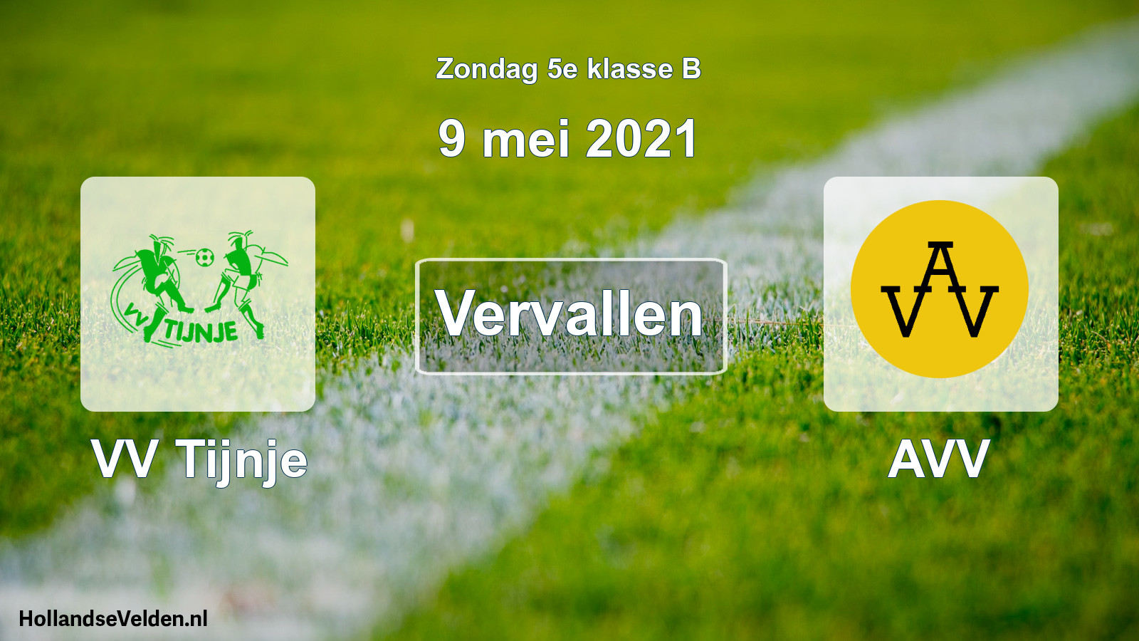 Scheduled Match: VV Tijnje - AVV (9 May 2021)