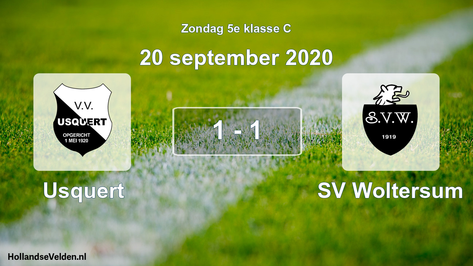 Total number of matches played: Usquert - SV Woltersum 1 - 1 (20 September 2020)