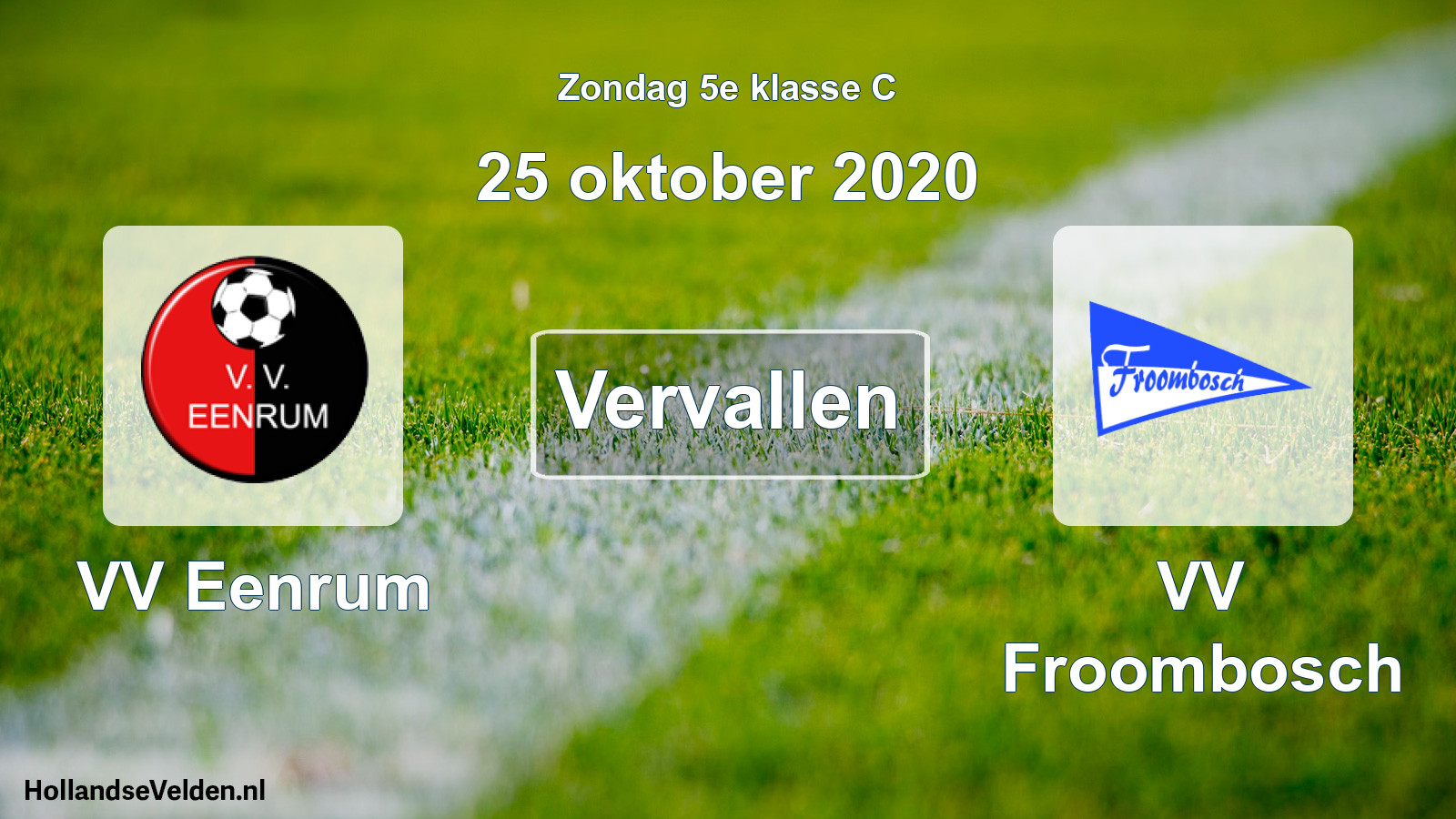 Scheduled Match: VV Eenrum - VV Froombosch (25 October 2020)
