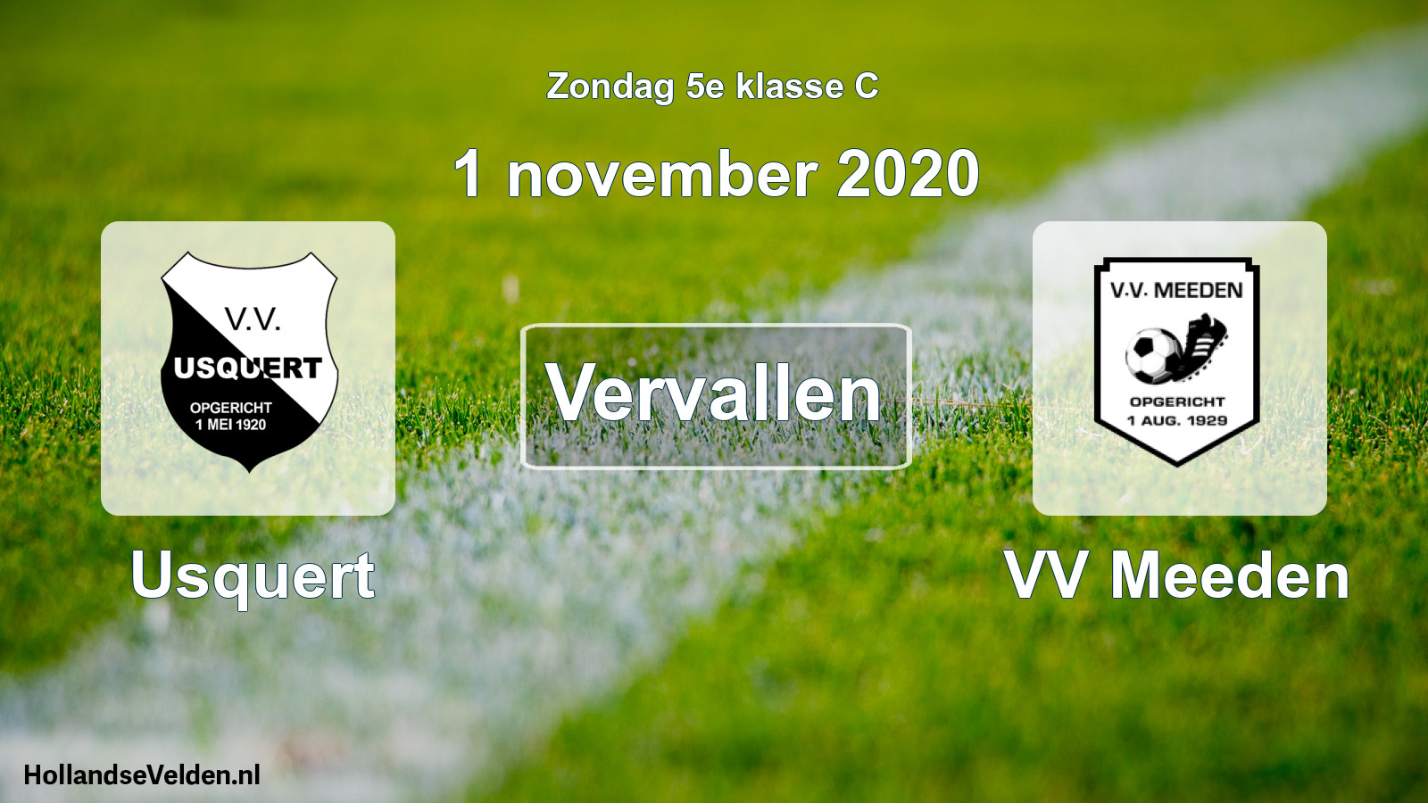 Scheduled Match: Usquert - VV Meeden (1 November 2020)