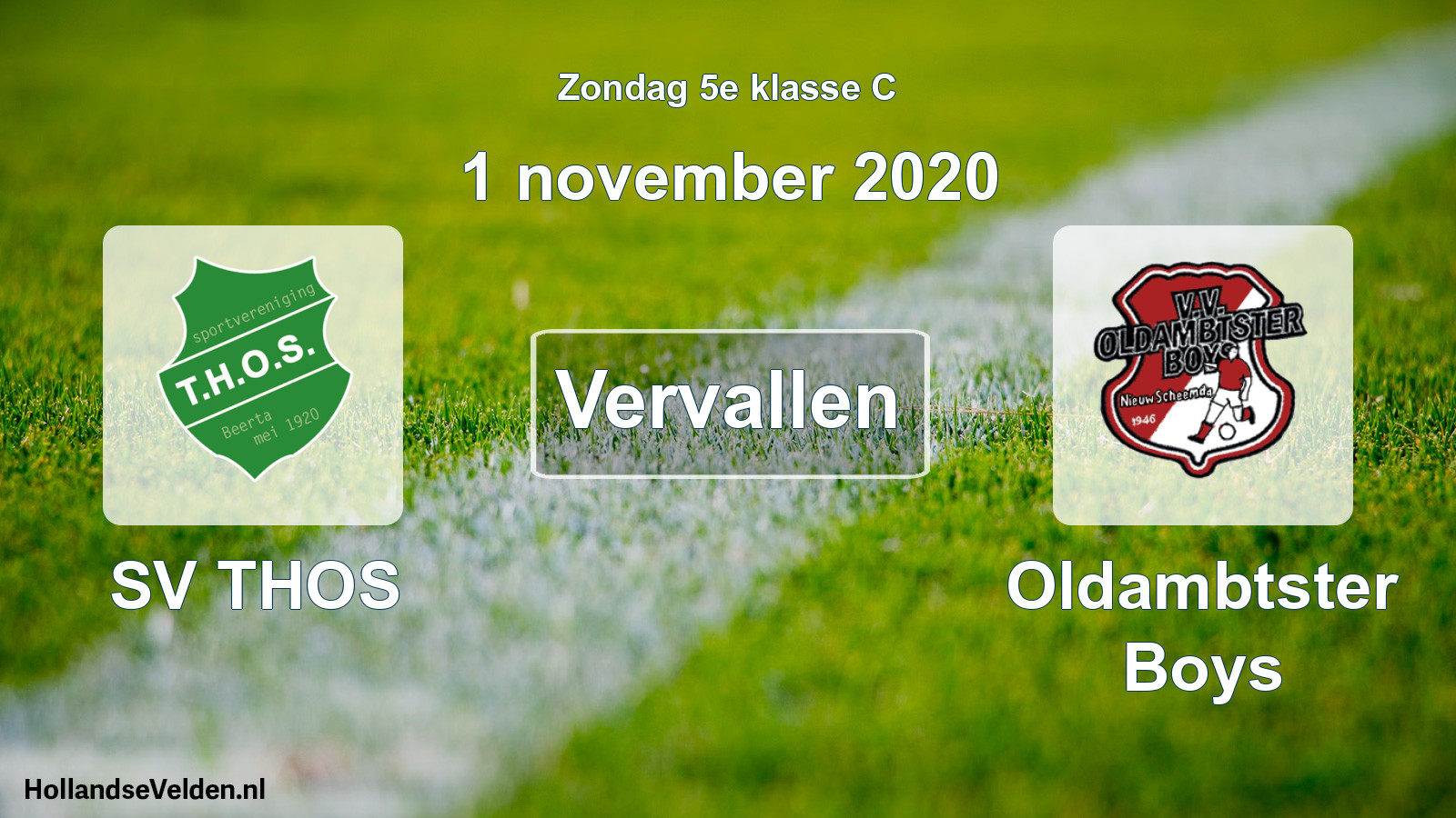 Scheduled Match: SV THOS - Oldambtster Boys (1 November 2020)