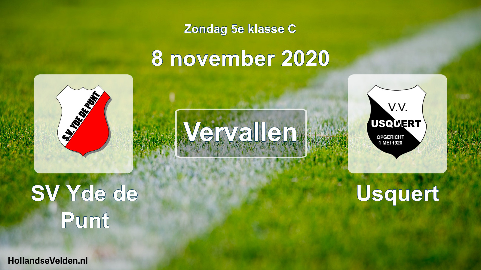 Scheduled Match: SV Yde de Punt - Usquert (8 November 2020)