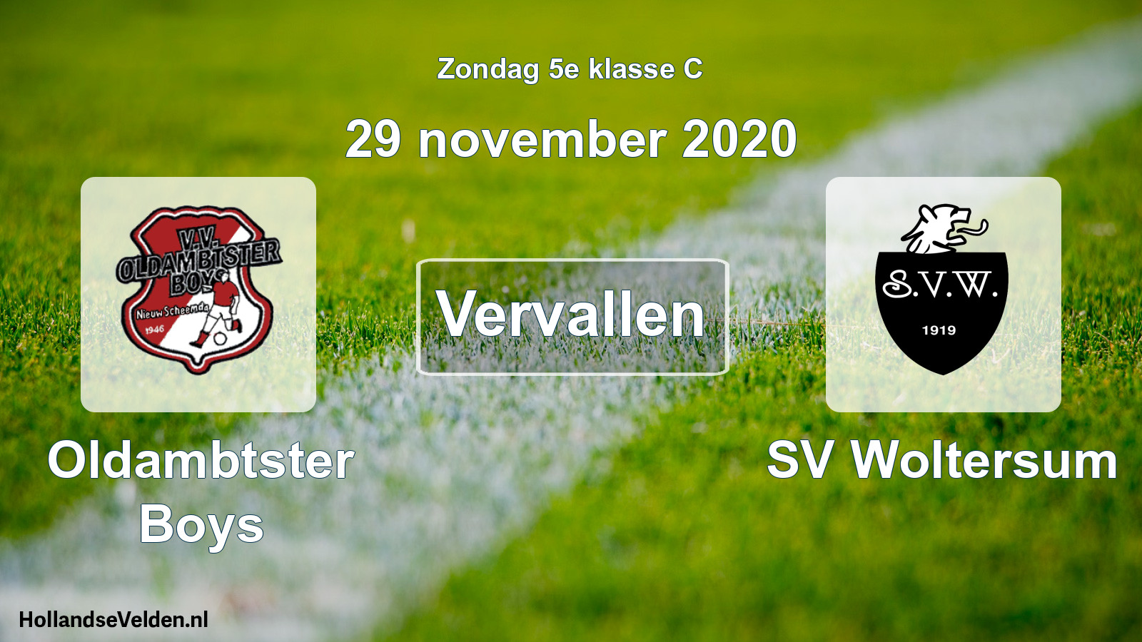 Scheduled Match: Oldambtster Boys - SV Woltersum (29 November 2020)