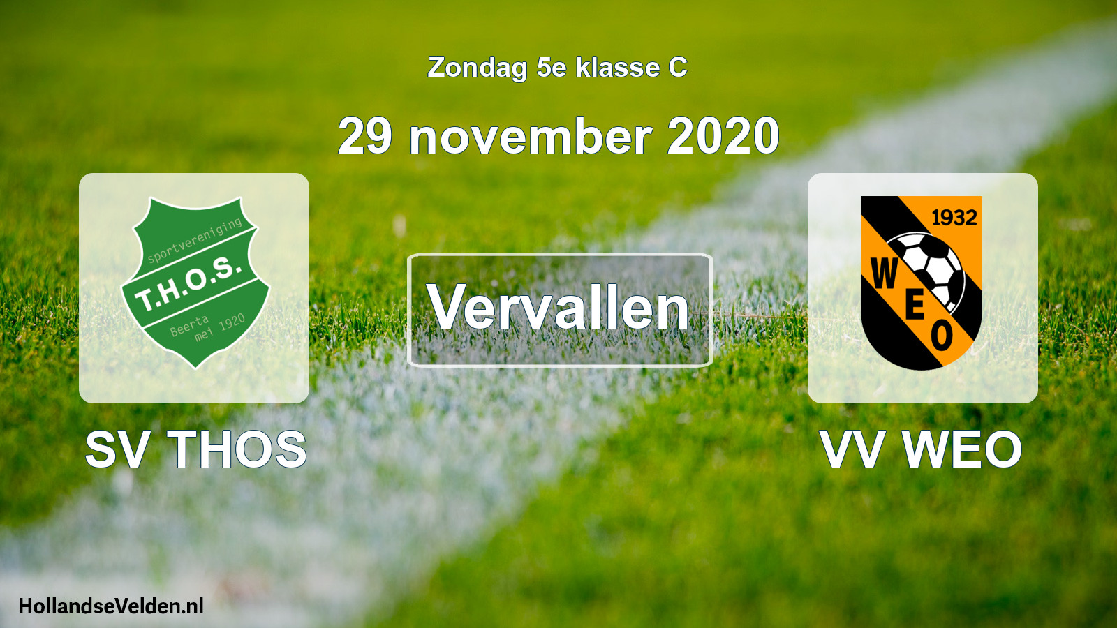 Scheduled Match: SV THOS - VV WEO (29 November 2020)