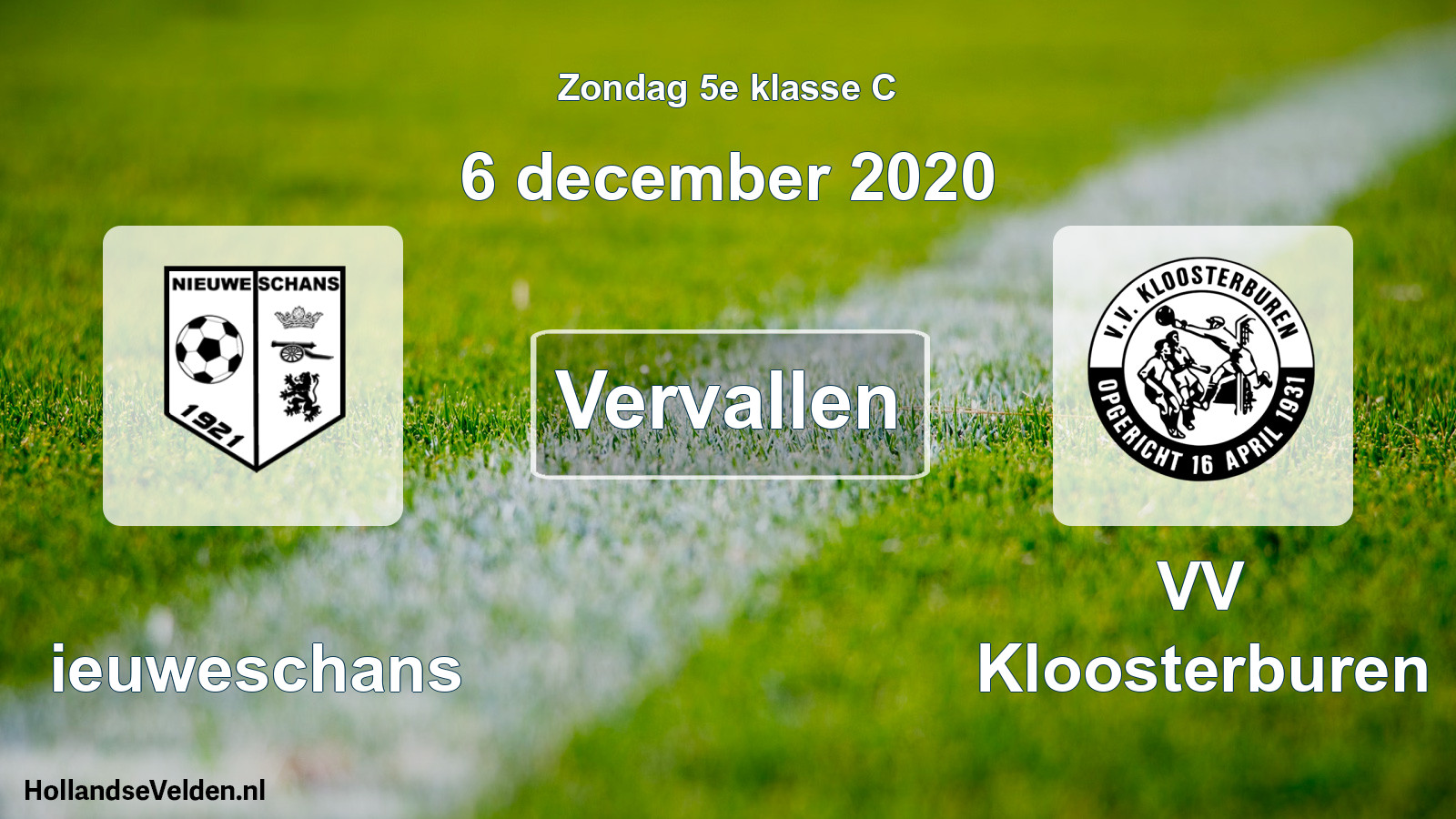 Scheduled Match: Nieuweschans - VV Kloosterburen (6 December 2020)