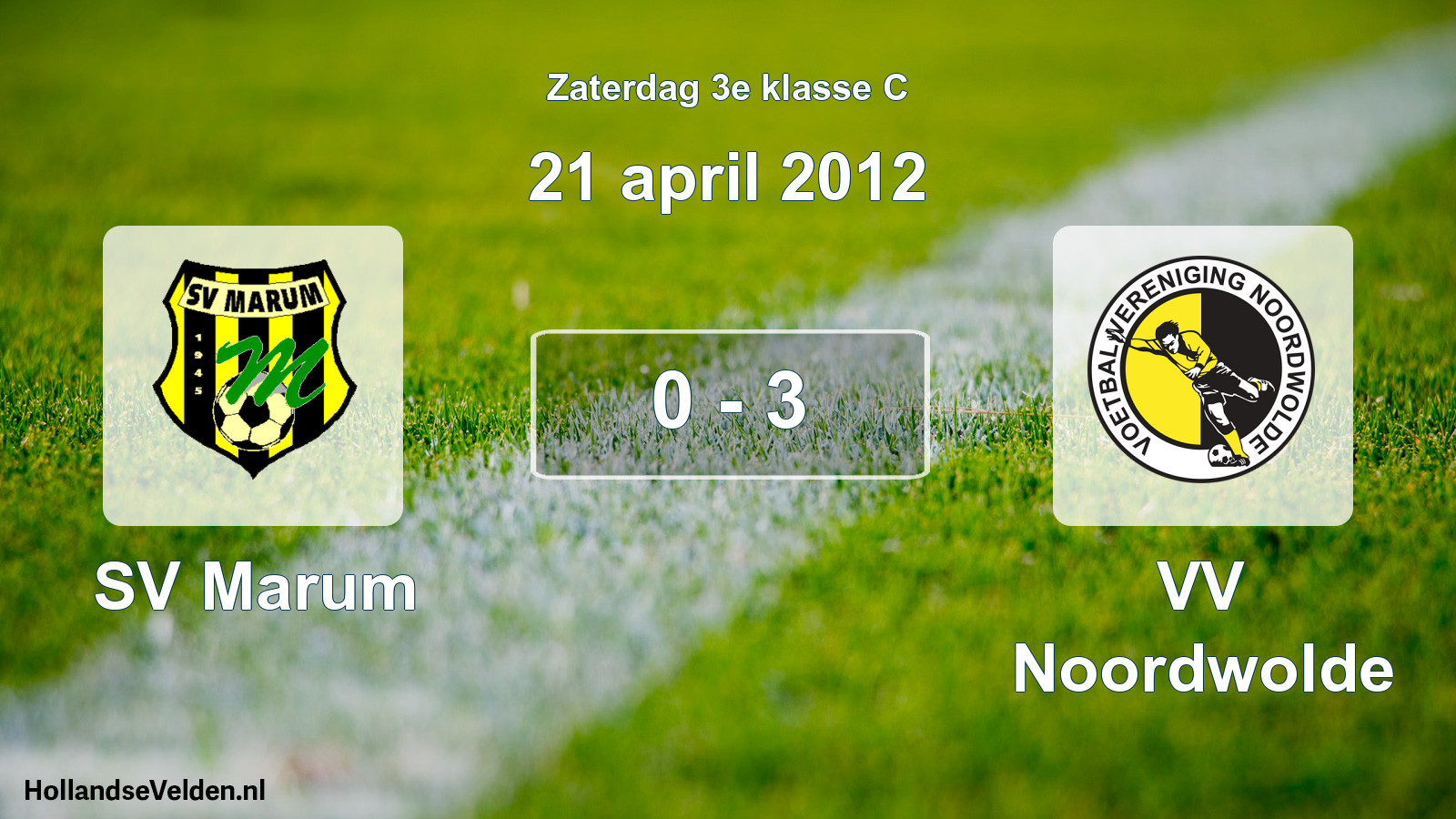 Total number of matches played: SV Marum - VV Noordwolde 0 - 3 (21 April 2012)