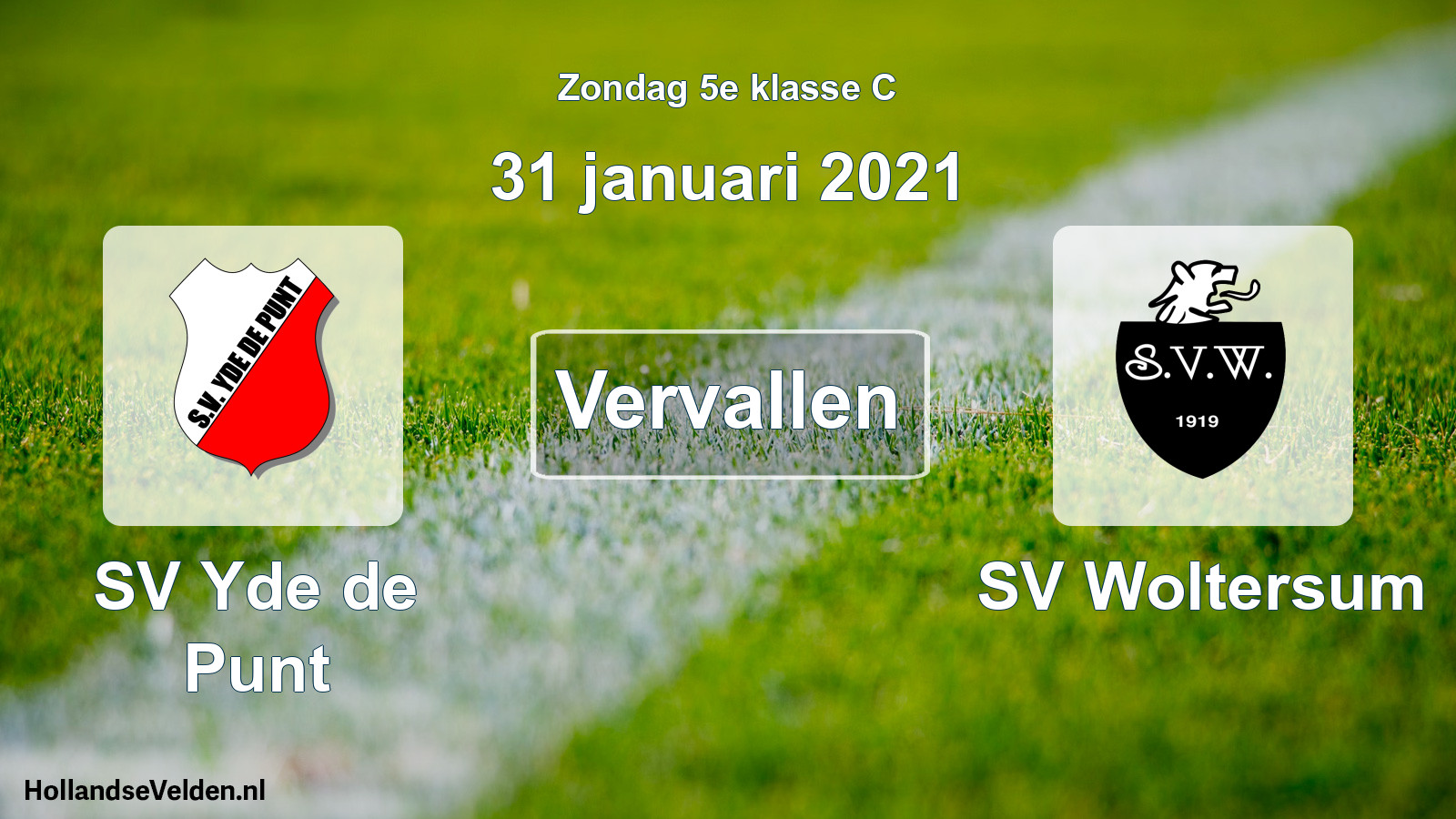 Scheduled Match: SV Yde de Punt - SV Woltersum (31 January 2021)
