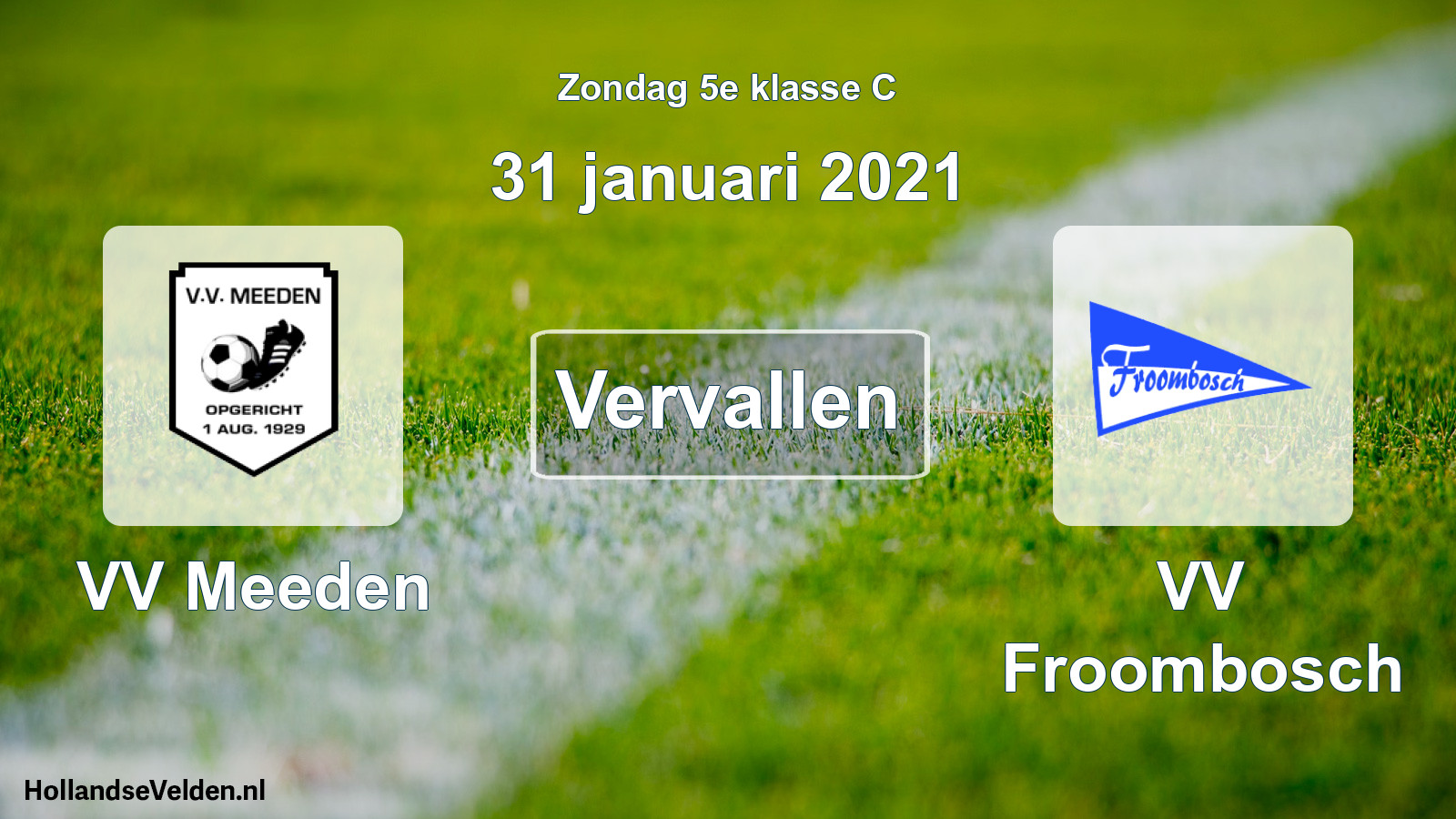 Scheduled Match: VV Meeden - VV Froombosch (31 January 2021)